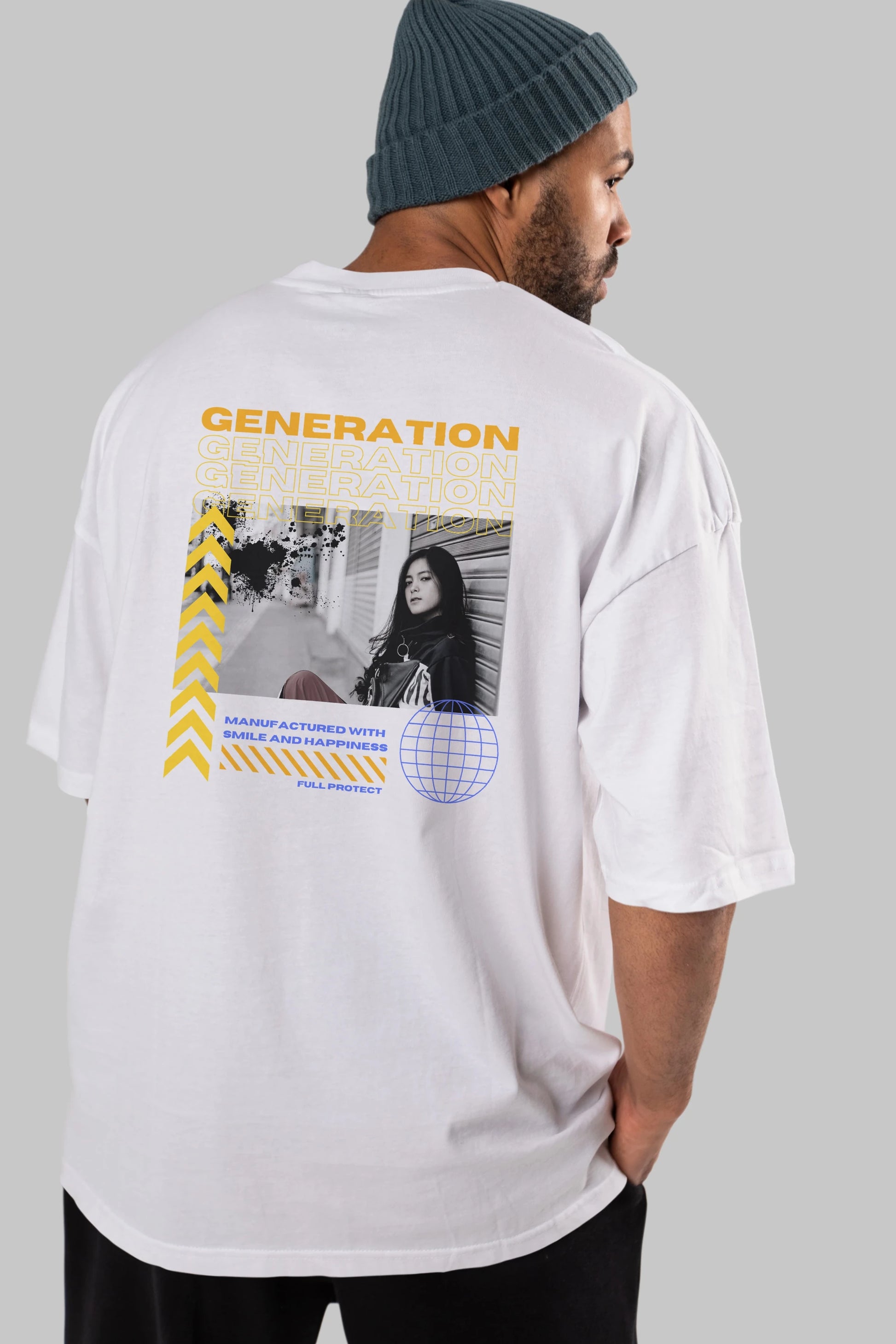 Generation Yazılı Arka Baskılı Oversize t-shirt Erkek Kadın Unisex