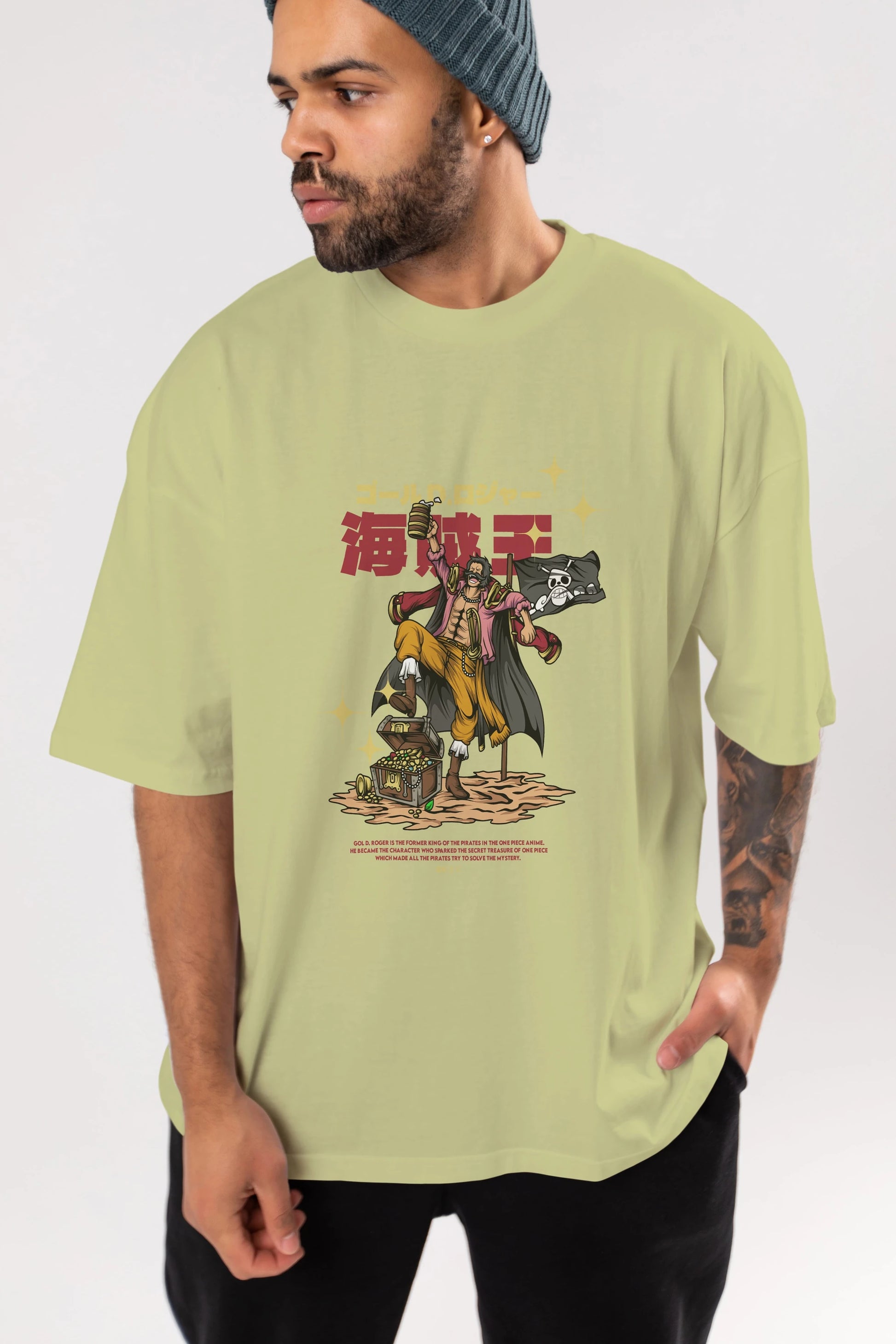 Roger Anime Ön Baskılı Oversize t-shirt %100 pamuk Erkek Kadın Unisex