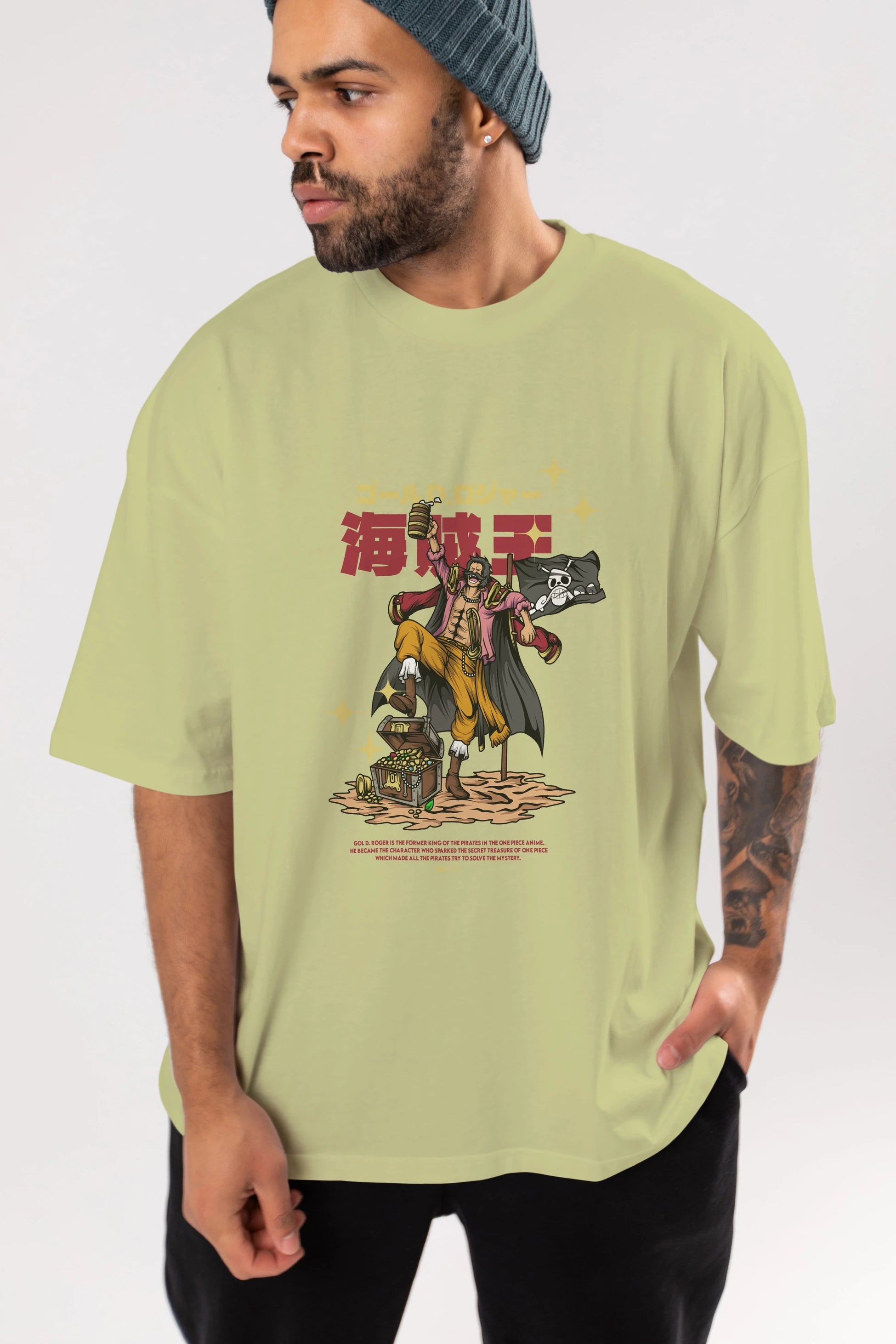 Roger Anime Ön Baskılı Oversize t-shirt %100 pamuk Erkek Kadın Unisex