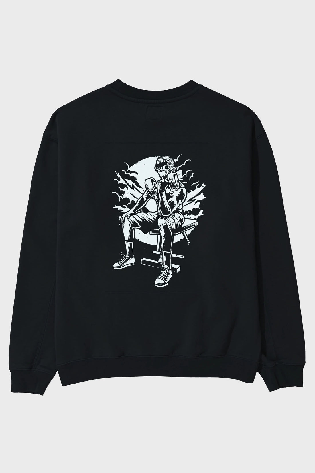 No Pain No Gain Arka Baskılı Oversize Sweatshirt Erkek Kadın Unisex