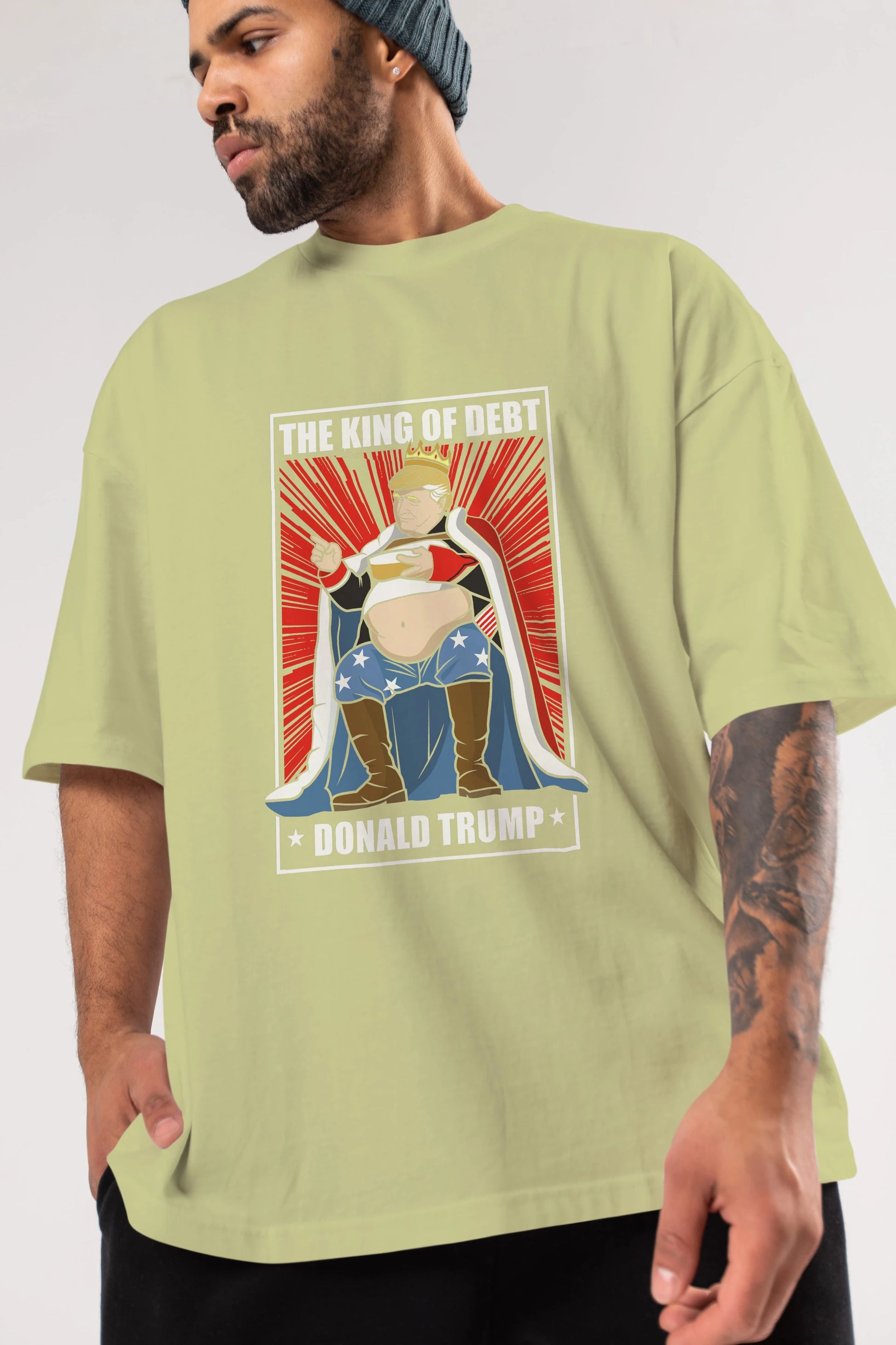 Trump King Ön Baskılı Oversize t-shirt Erkek Kadın Unisex %100 Pamuk tişort