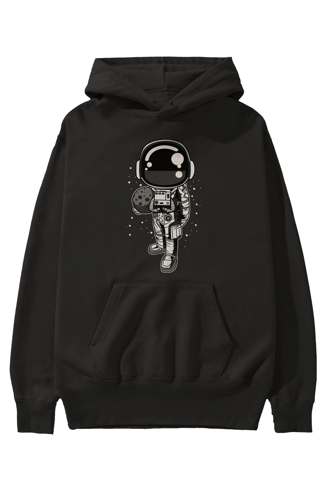 Astronaut Holding The Moon Ön Baskılı Hoodie Oversize Kapüşonlu Sweatshirt Erkek Kadın Unisex