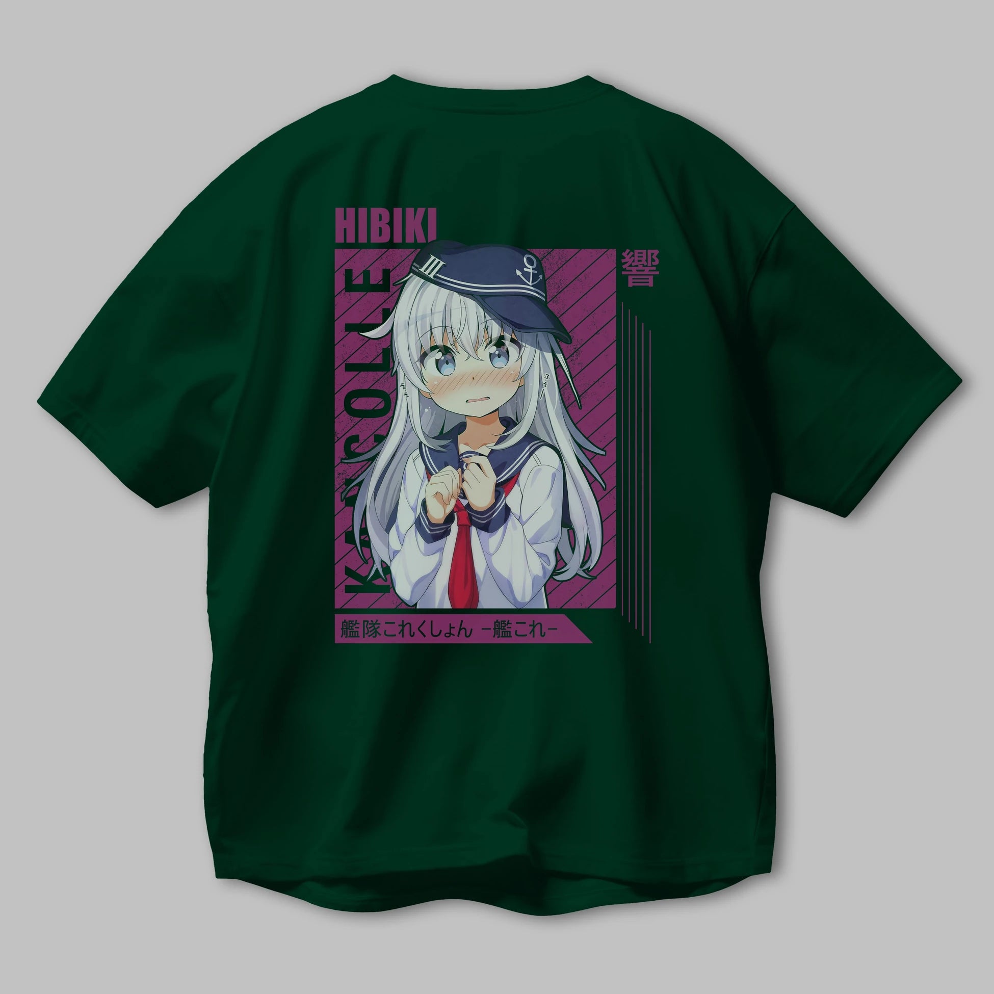 Hibiki 4 Anime Arka Baskılı Oversize t-shirt Erkek Kadın Unisex