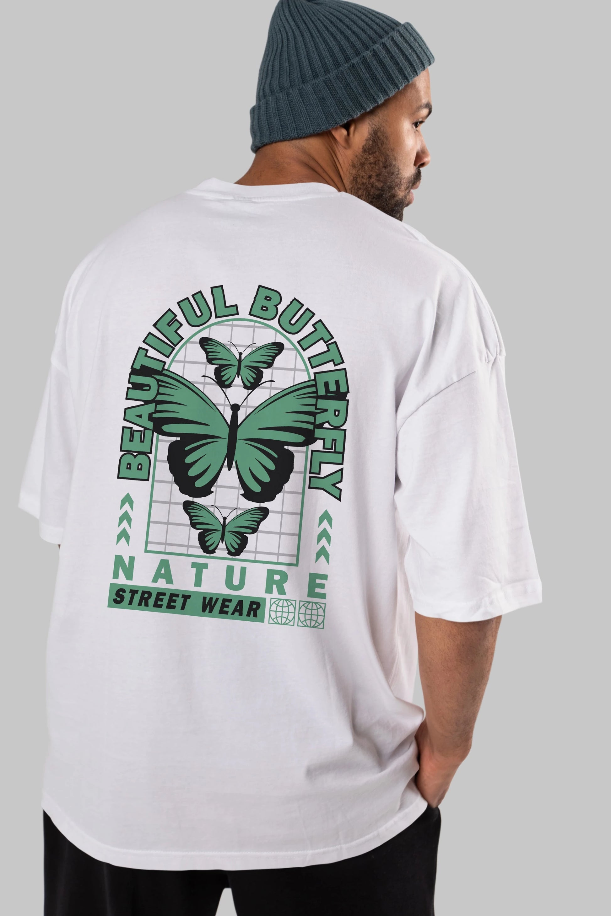 Beautiful Butterfly Arka Baskılı Oversize t-shirt Erkek Kadın Unisex