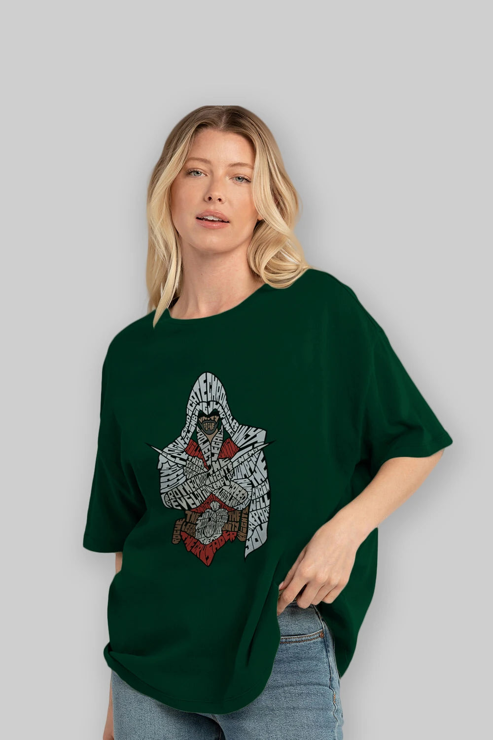 Assassins Ön Baskılı Oversize t-shirt %100 pamuk Erkek Kadın Unisex