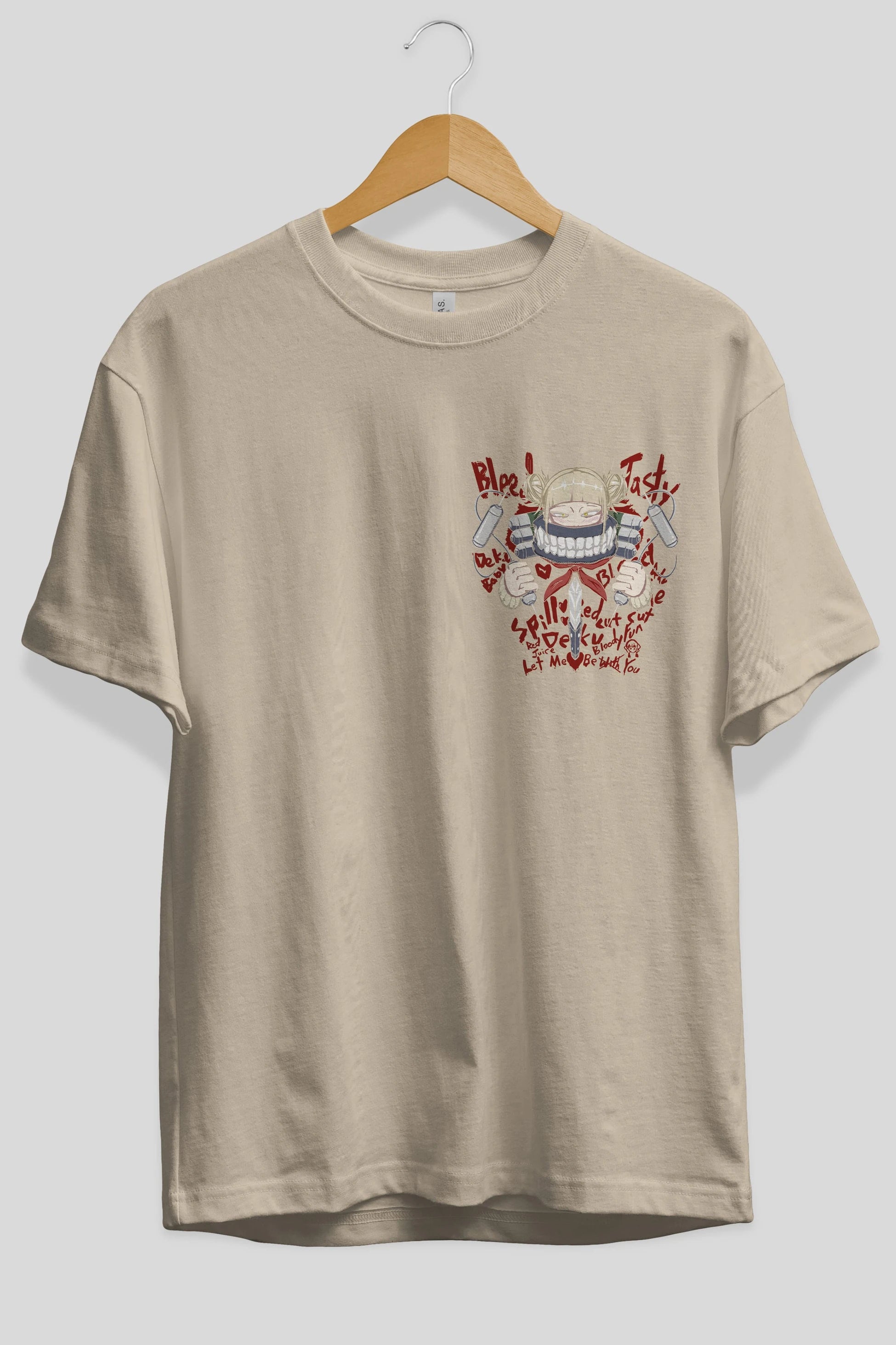 Himiko Toga 1 Ön Sol Baskılı Oversize t-shirt Erkek Kadın Unisex %100 Pamuk Bisiklet Yaka tişort