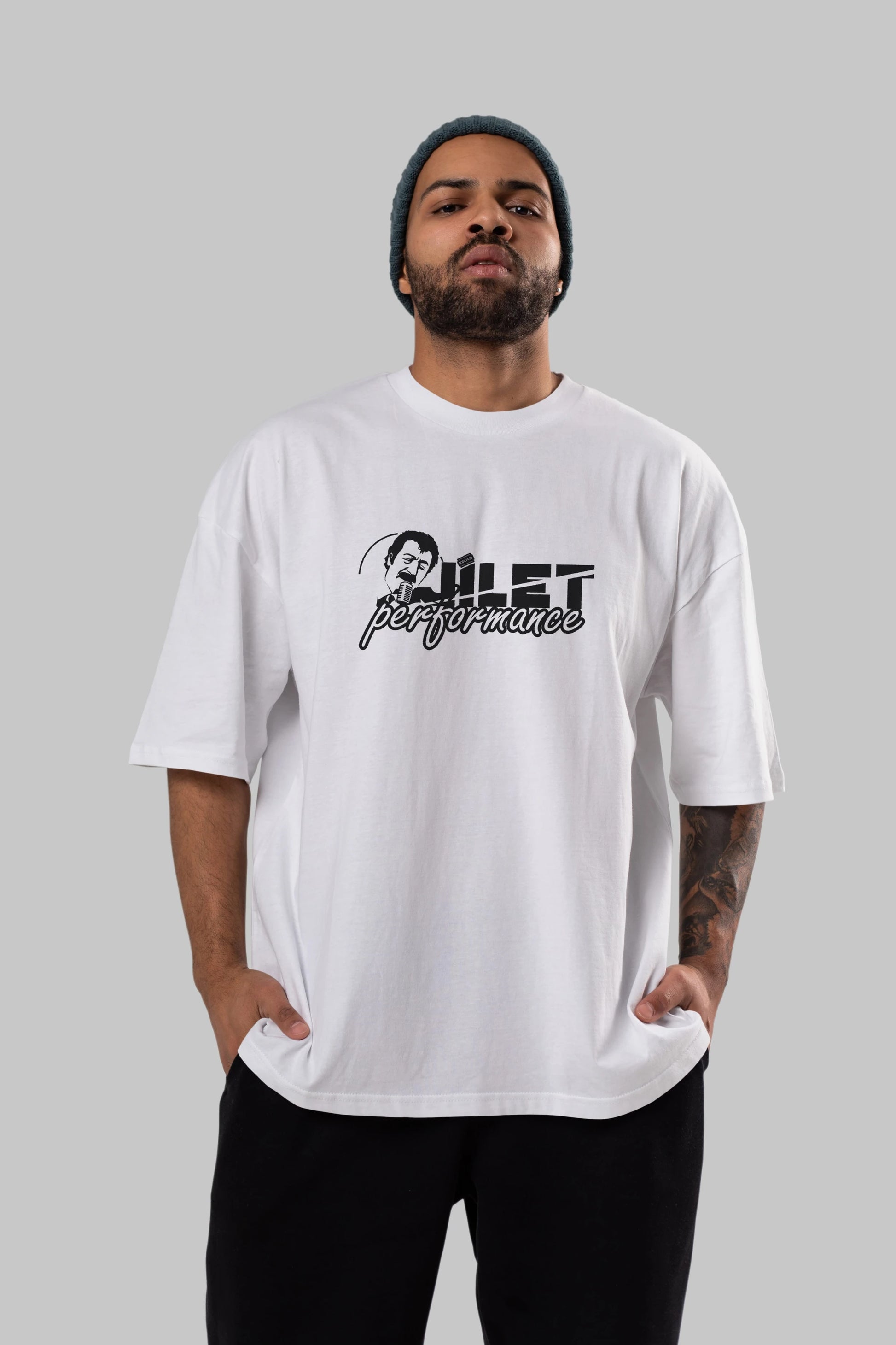Jilet Performance Ön Baskılı Oversize t-shirt %100 pamuk Erkek Kadın Unisex