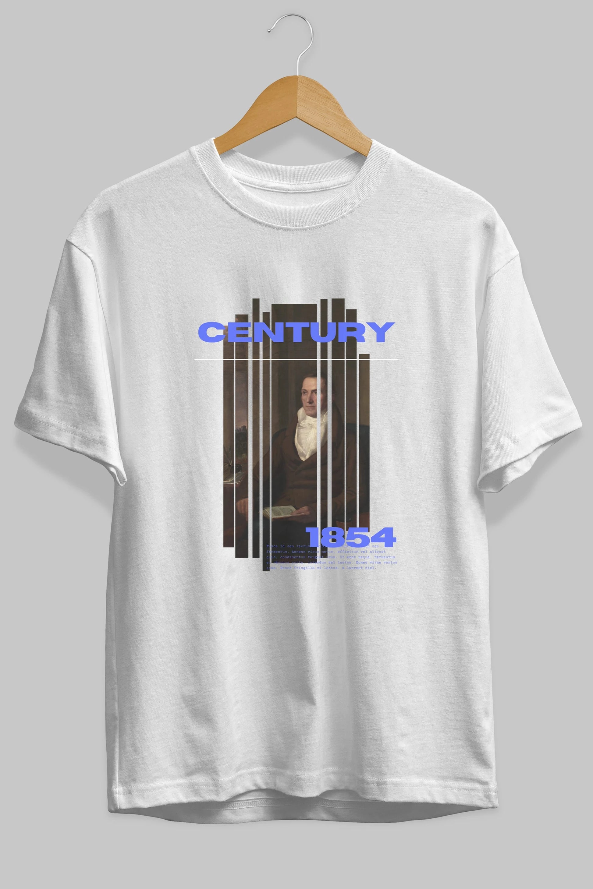 Century 1854 Yazılı Ön Baskılı Oversize t-shirt Erkek Kadın Unisex