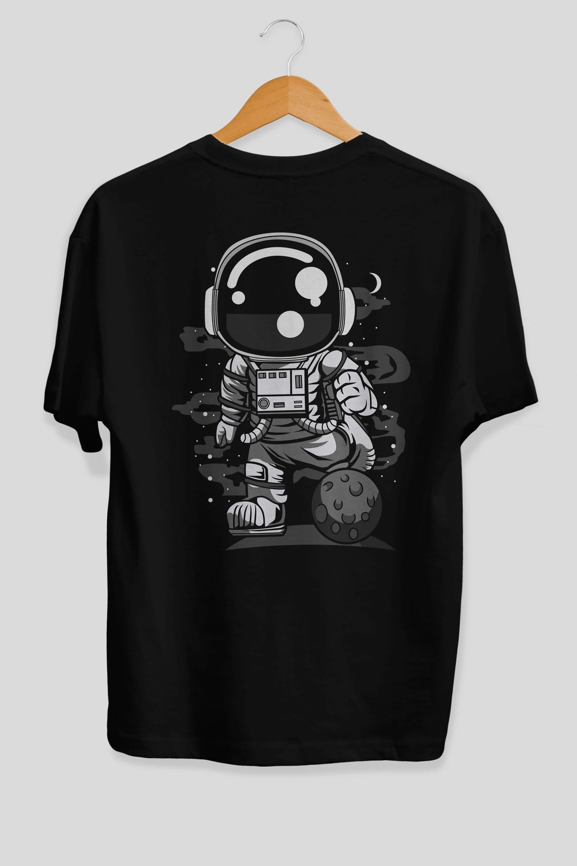 Astronaut Soccer Arka Baskılı Oversize t-shirt Erkek Kadın Unisex