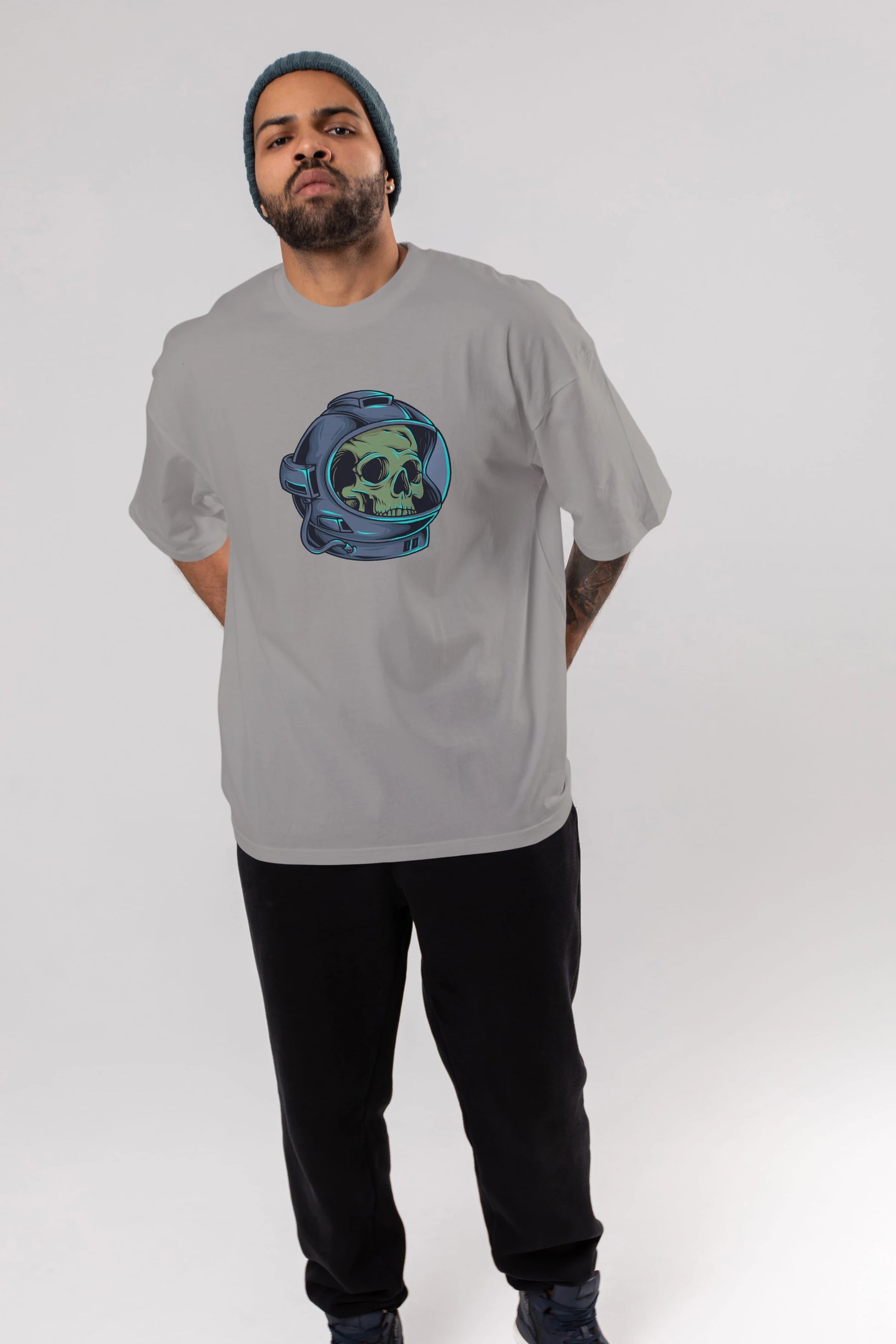 Astroskull Ön Baskılı Oversize t-shirt Erkek Kadın Unisex