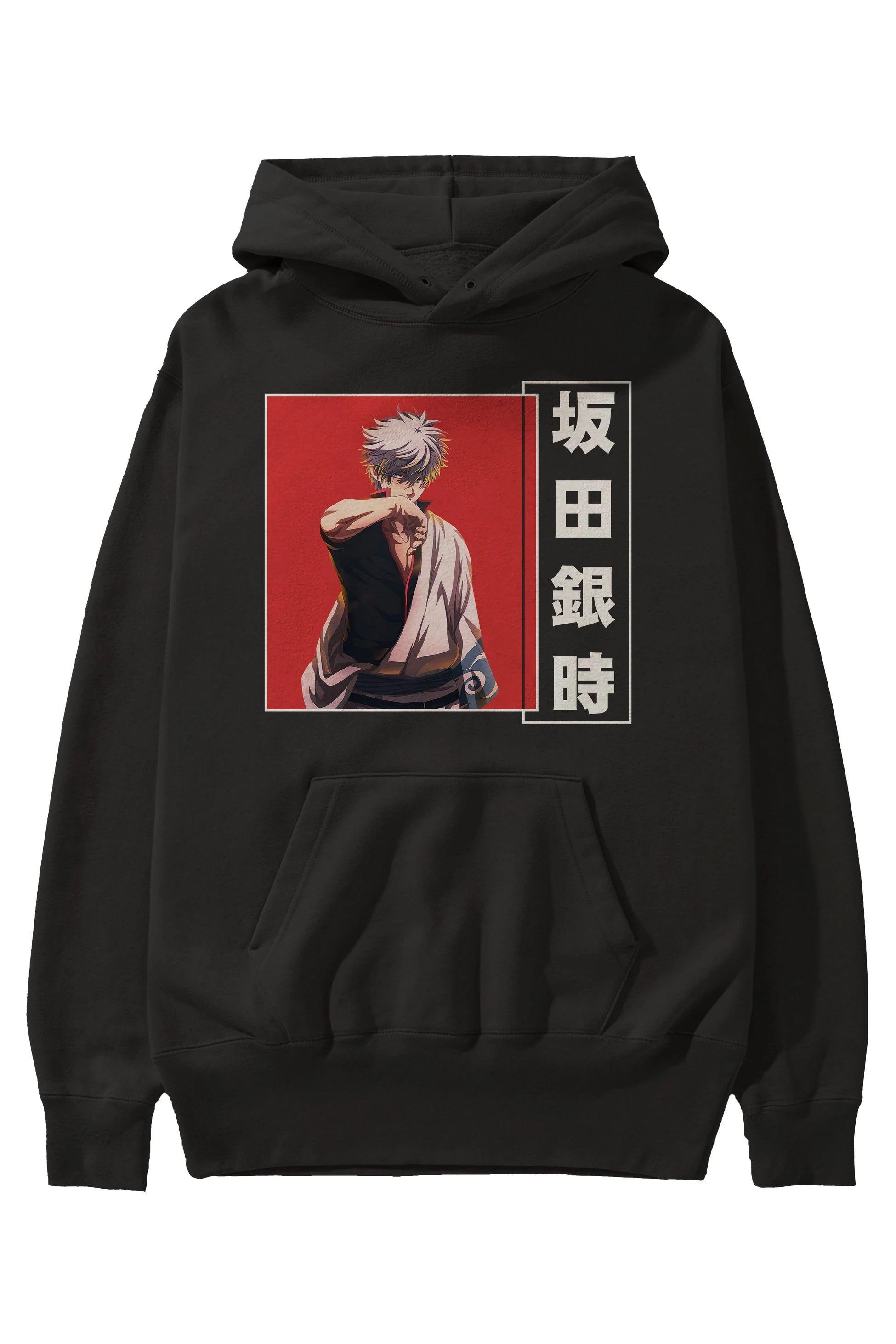 Gintoki Sakata GINTAMA 1 Anime Ön Baskılı Hoodie Oversize Kapüşonlu Sweatshirt Erkek Kadın Unisex