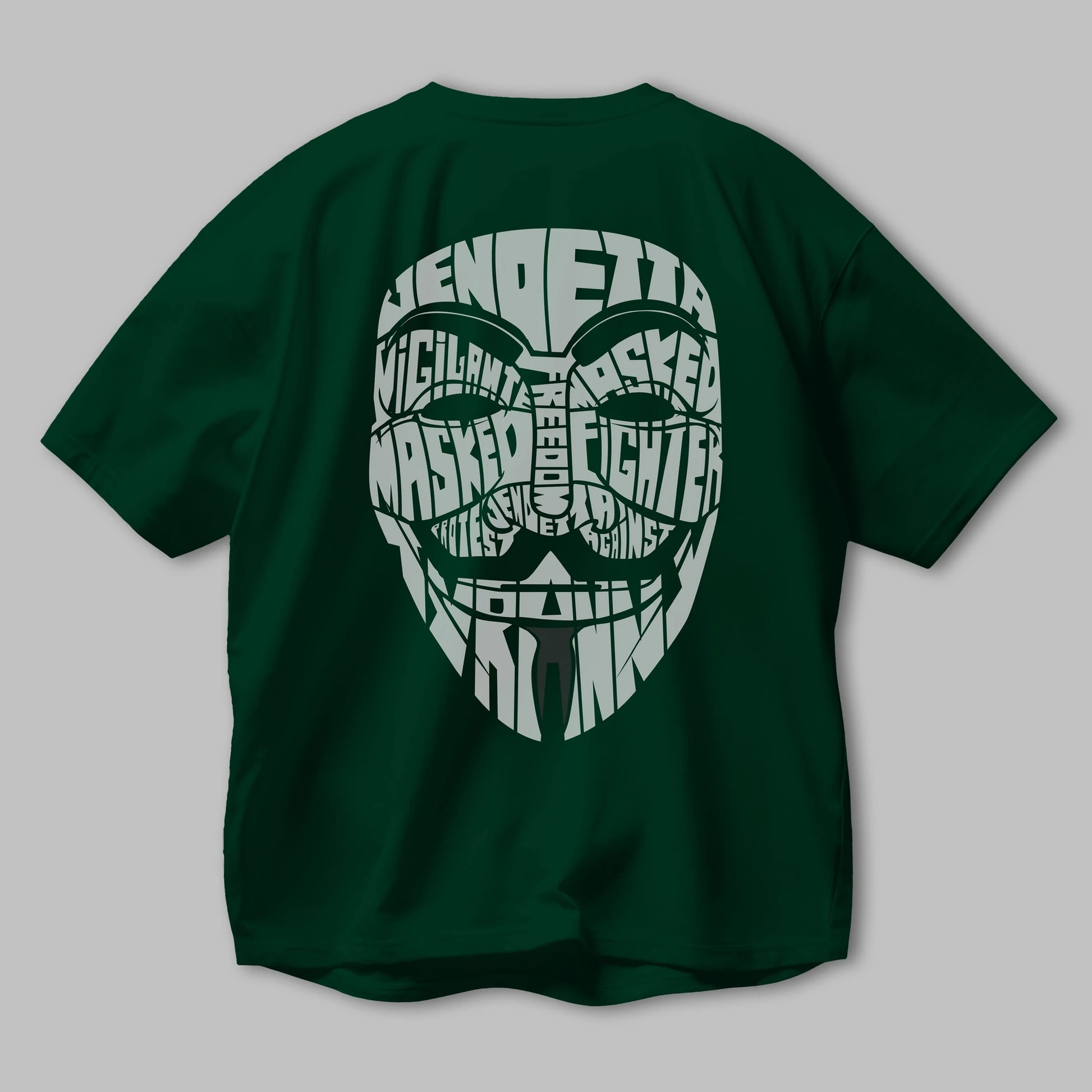 Vendetta Arka Baskılı Oversize t-shirt %100 pamuk Erkek Kadın Unisex