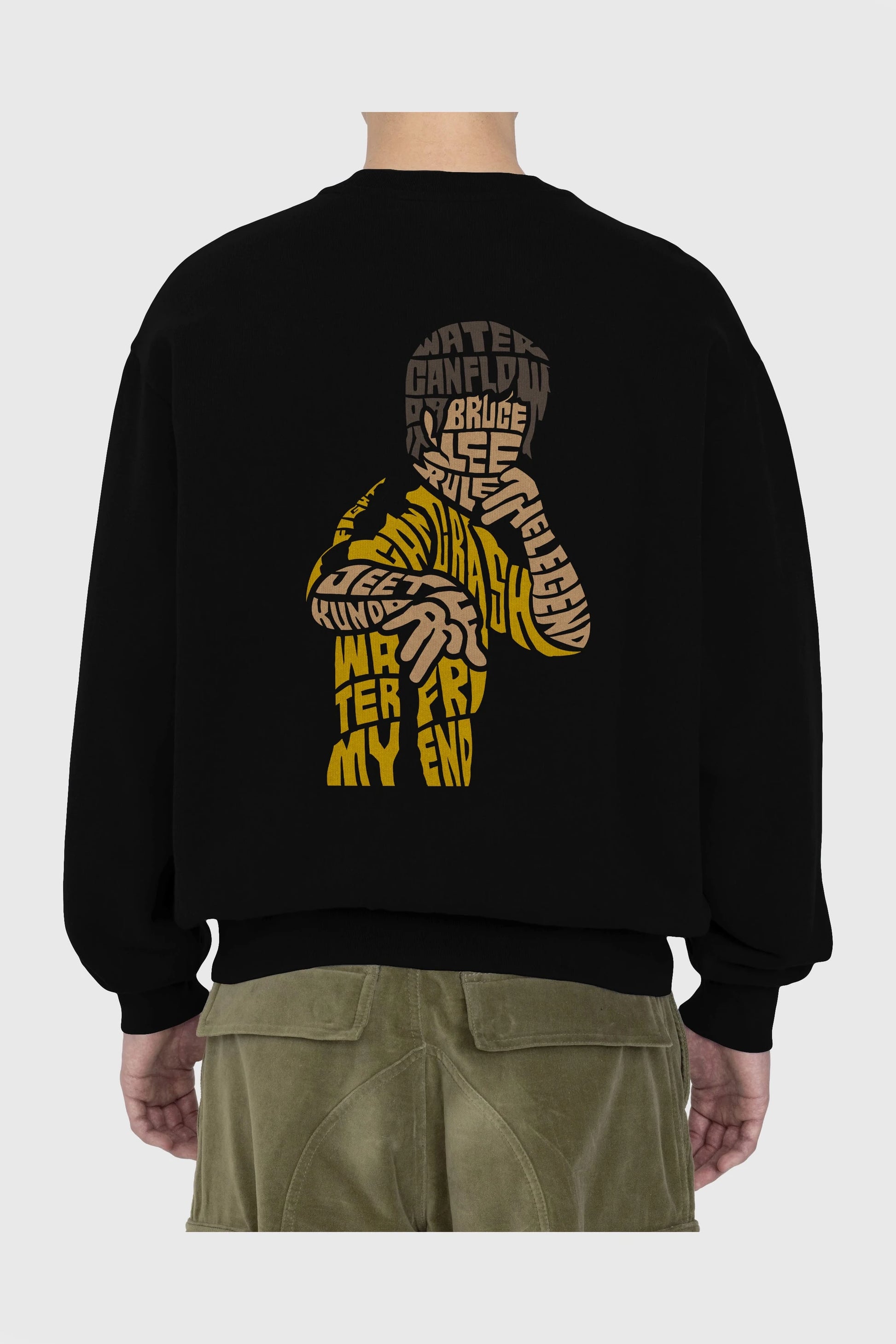 Bruce Lee Arka Baskılı Oversize Sweatshirt Erkek Kadın Unisex