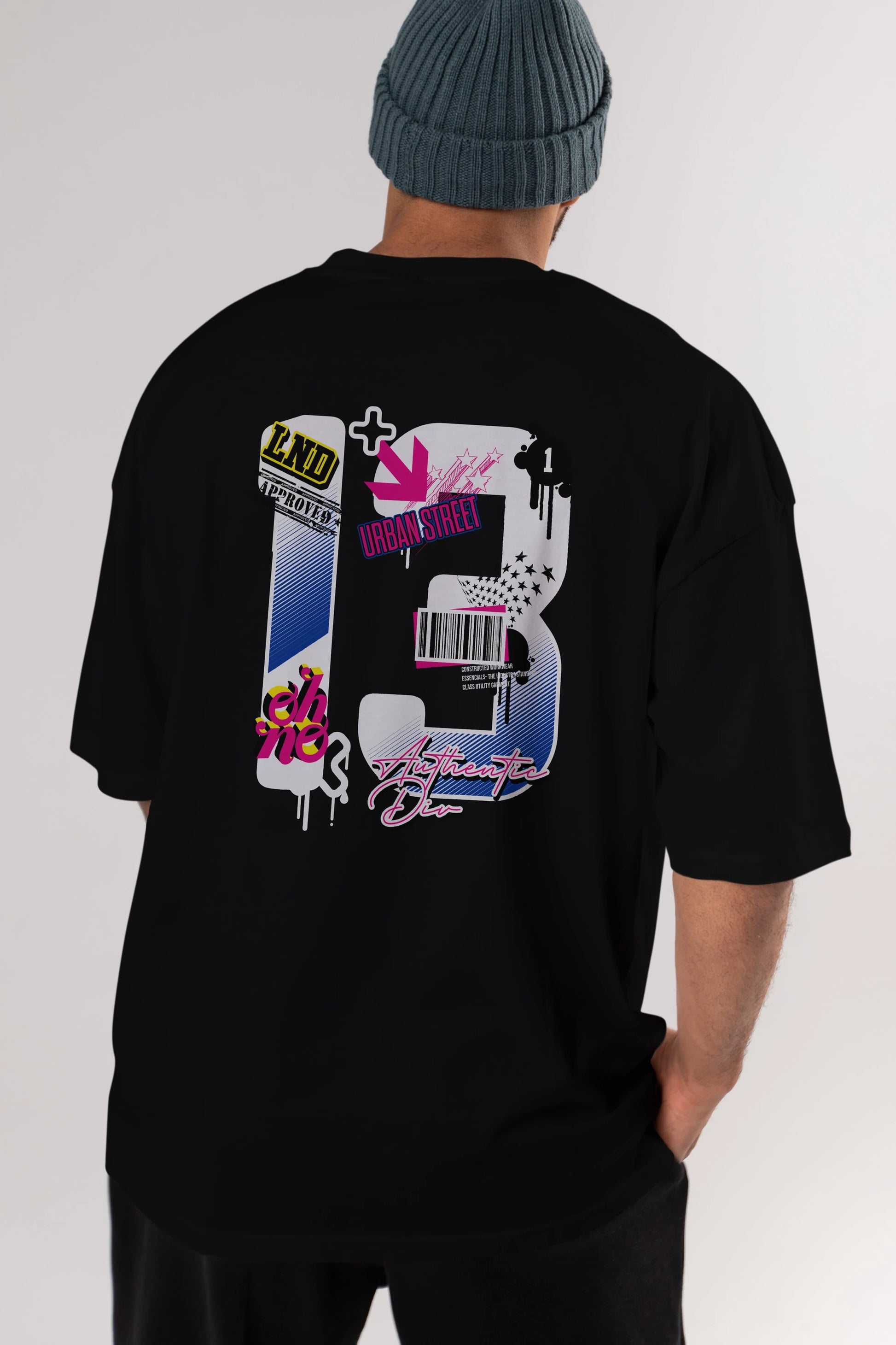 Urban Street 13 Arka Baskılı Oversize t-shirt Erkek Kadın Unisex