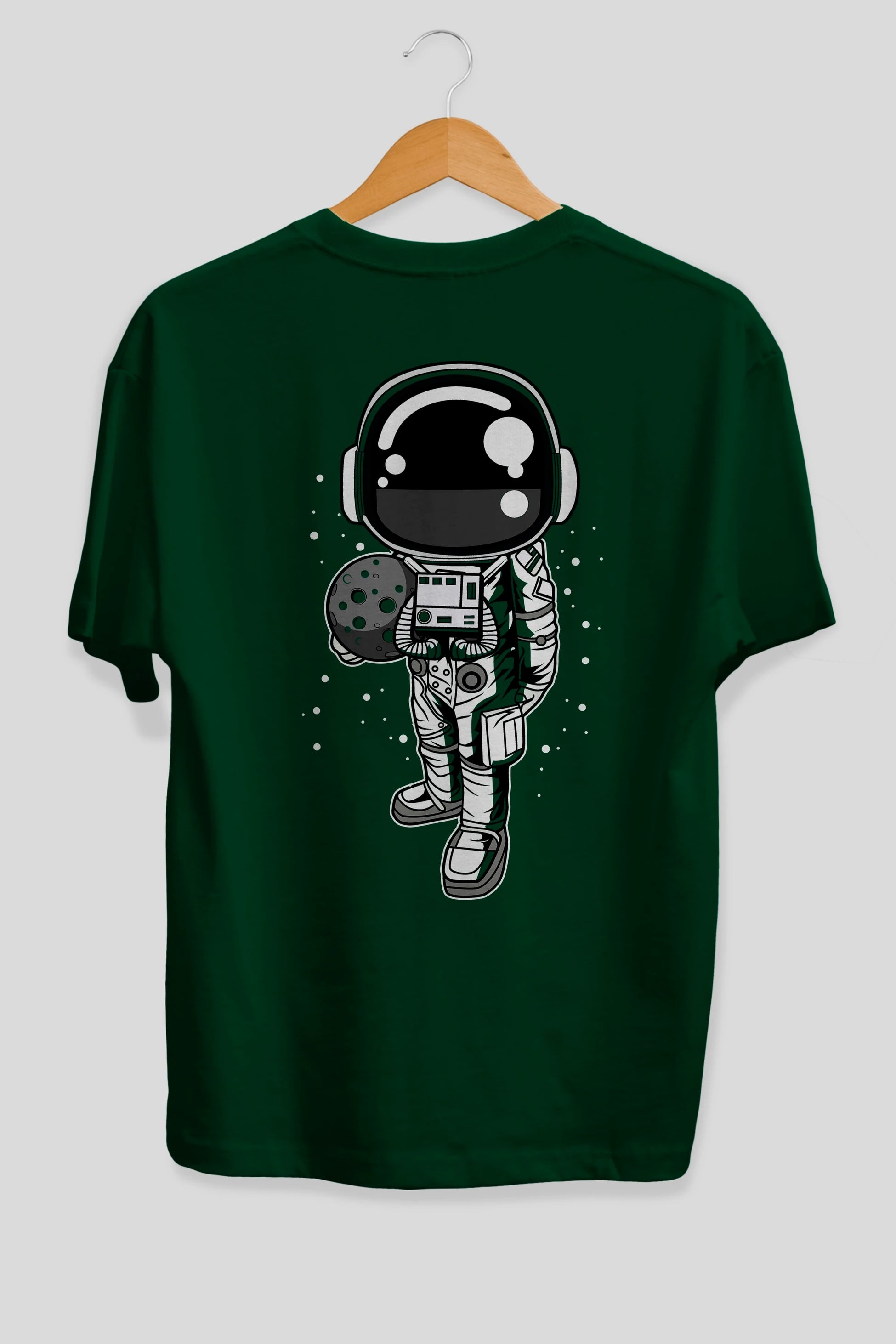 Astronaut Holding The Moon Arka Baskılı Oversize t-shirt Erkek Kadın Unisex