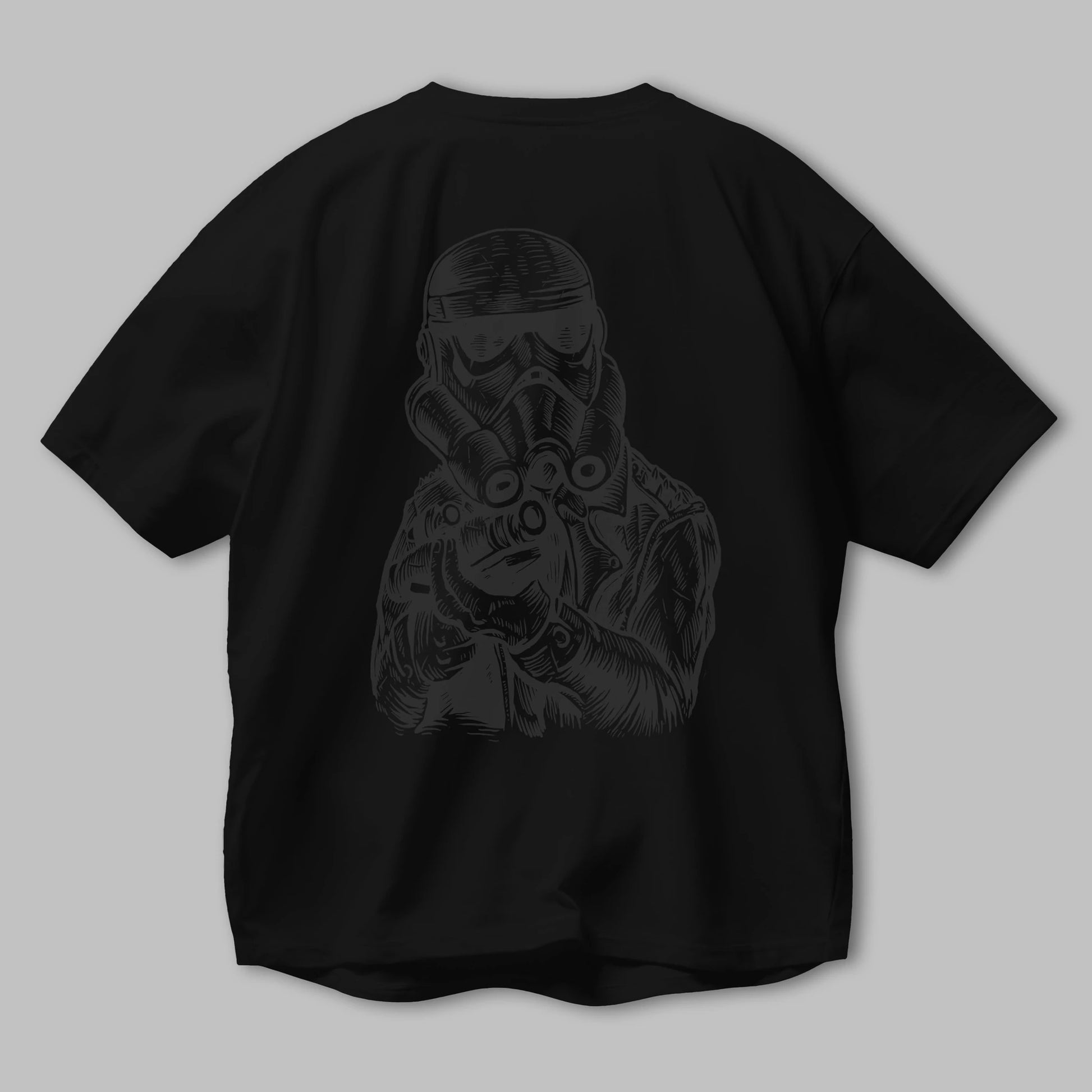 Punktrooper Arka Baskılı Oversize t-shirt Erkek Kadın Unisex %100 Pamuk