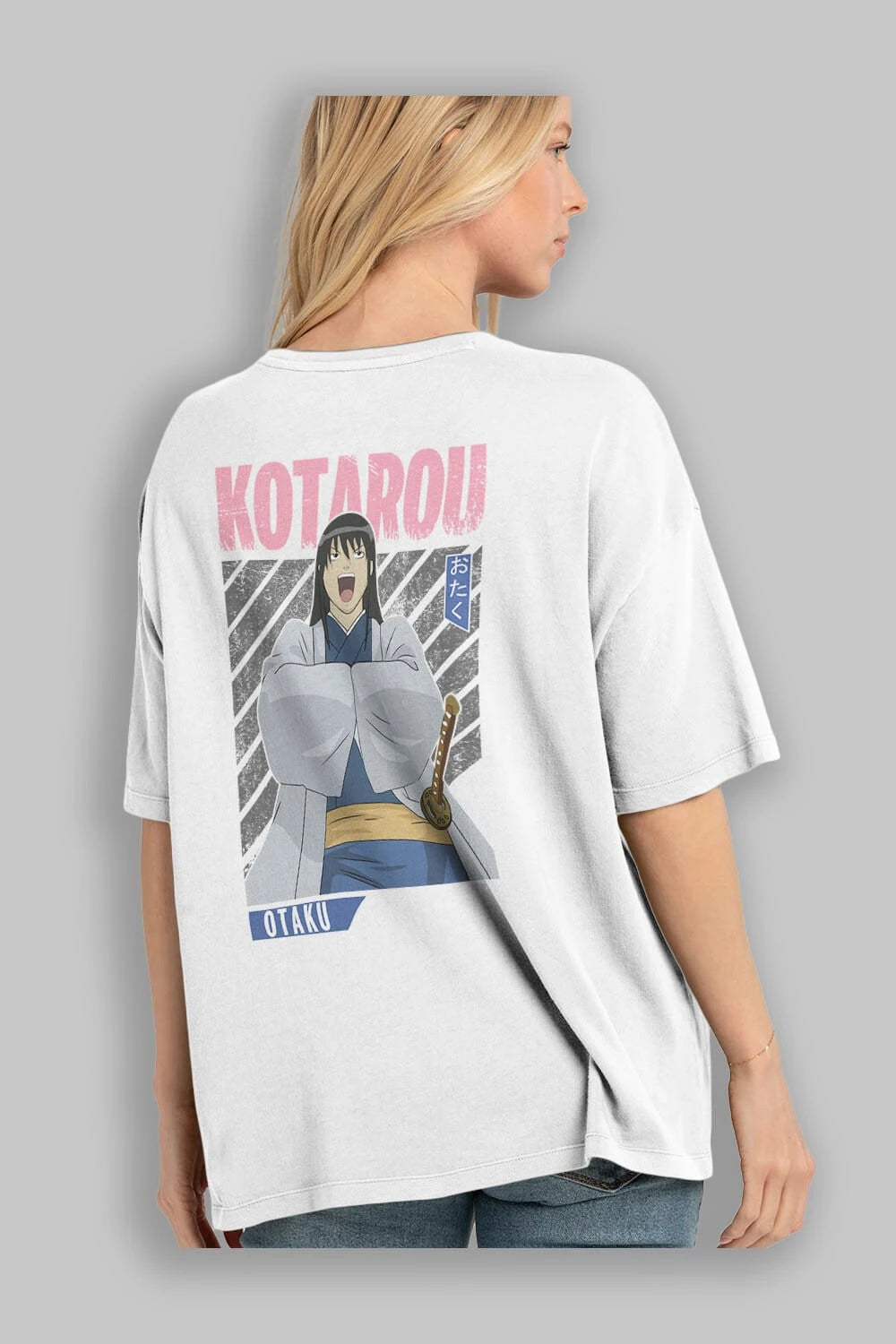 Kotarou Katsura GINTAMA 1 Anime Arka Baskılı Oversize t-shirt Erkek Kadın Unisex
