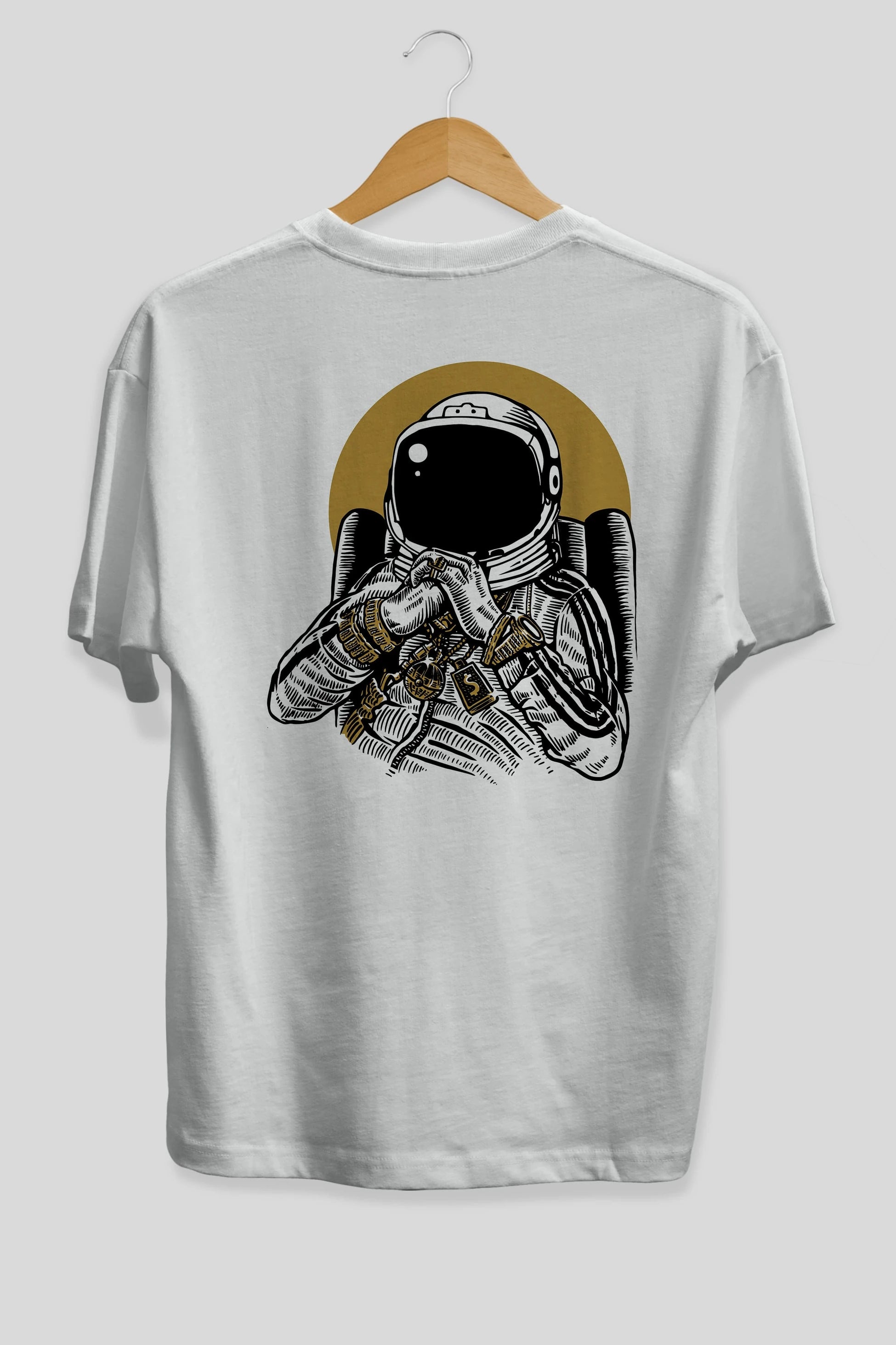 Space Dee Jay Arka Baskılı Oversize t-shirt Erkek Kadın Unisex %100 Pamuk