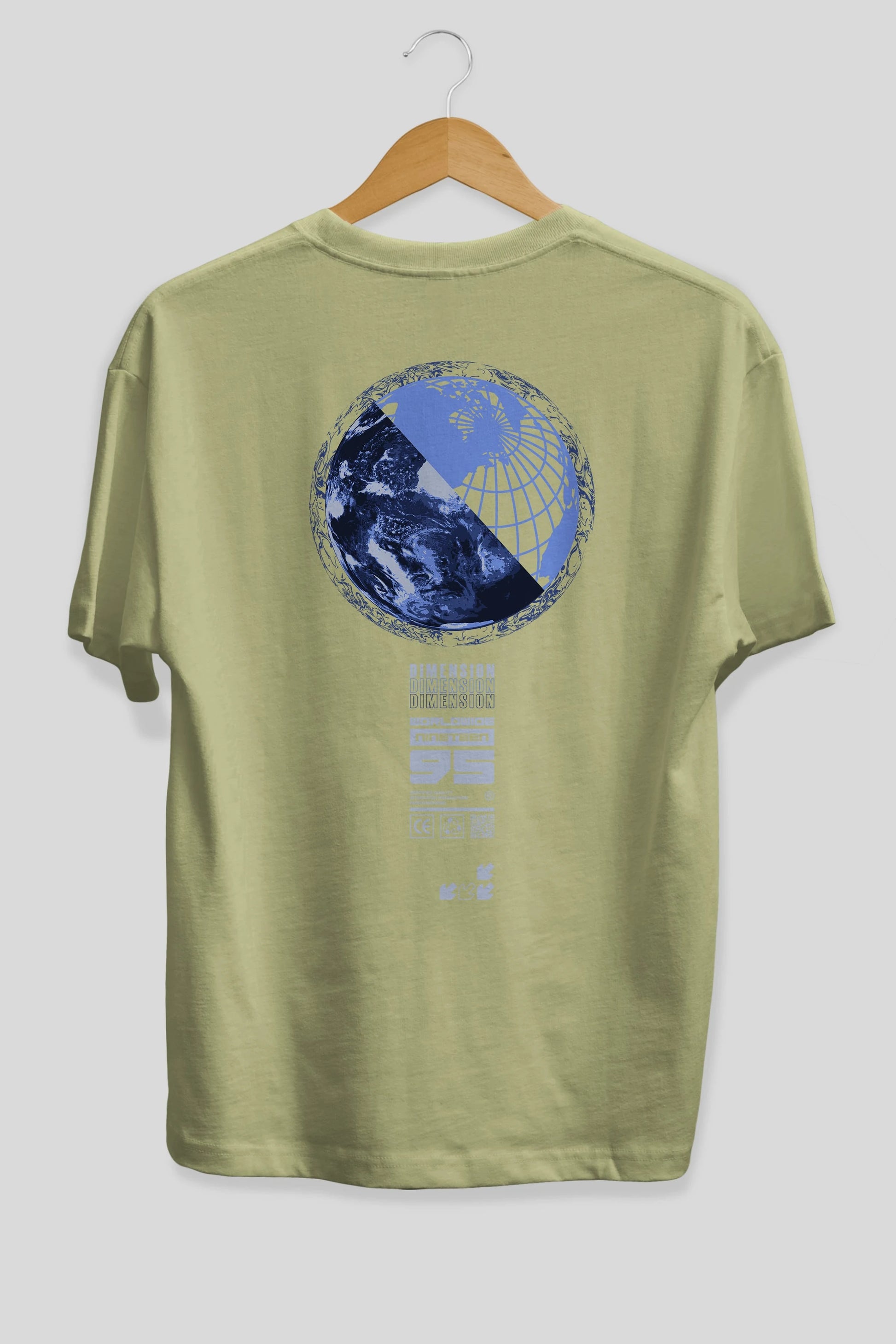 Dimension 95 Arka Baskılı Oversize t-shirt Erkek Kadın Unisex
