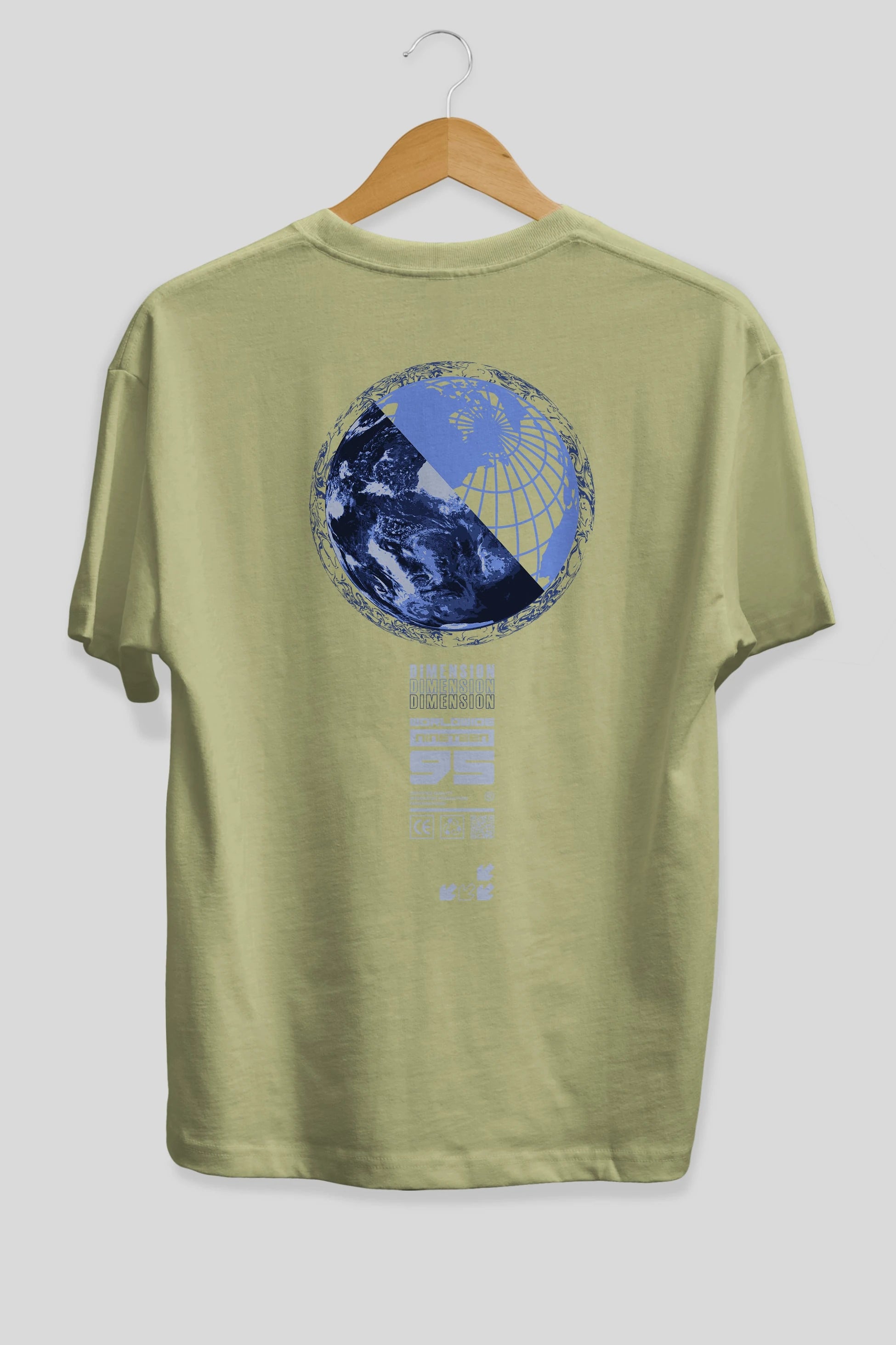 Dimension 95 Arka Baskılı Oversize t-shirt Erkek Kadın Unisex