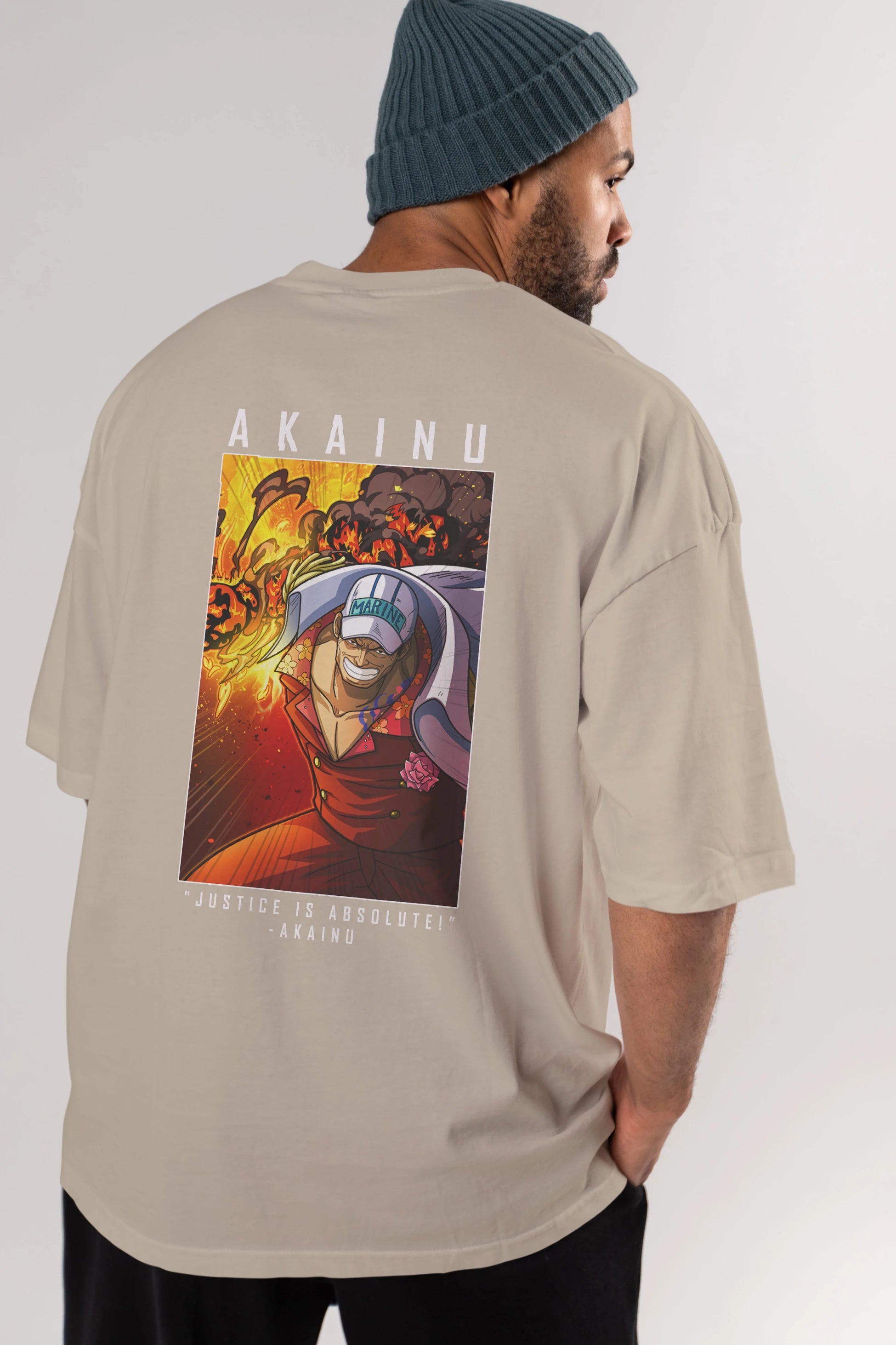 Sakazuki Anime Arka Baskılı Oversize t-shirt Erkek Kadın Unisex %100 pamuk tişort