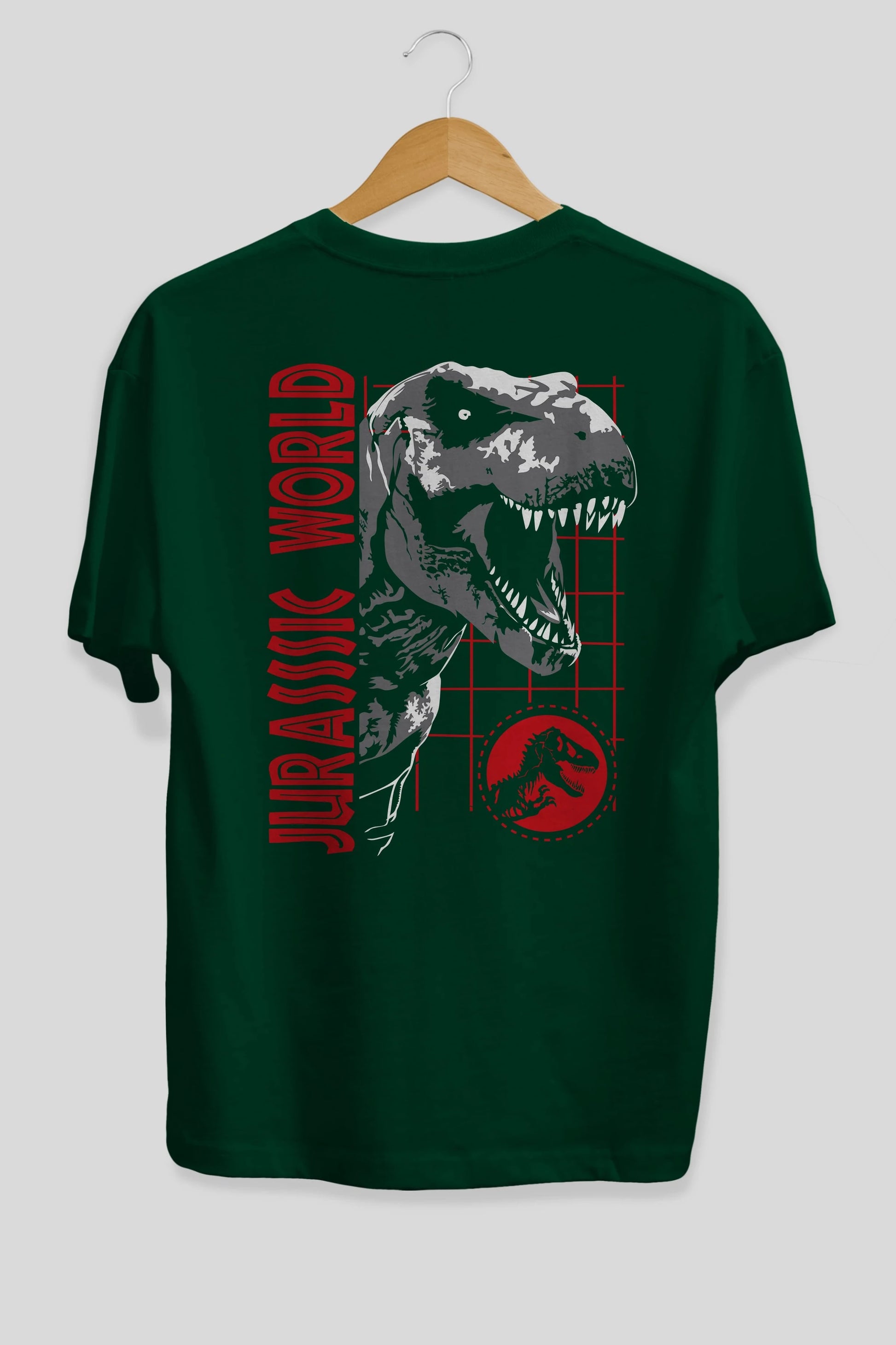 Jurassic Park (2) Arka Baskılı Oversize t-shirt Erkek Kadın Unisex %100 Pamuk Bisiklet Yaka tişort