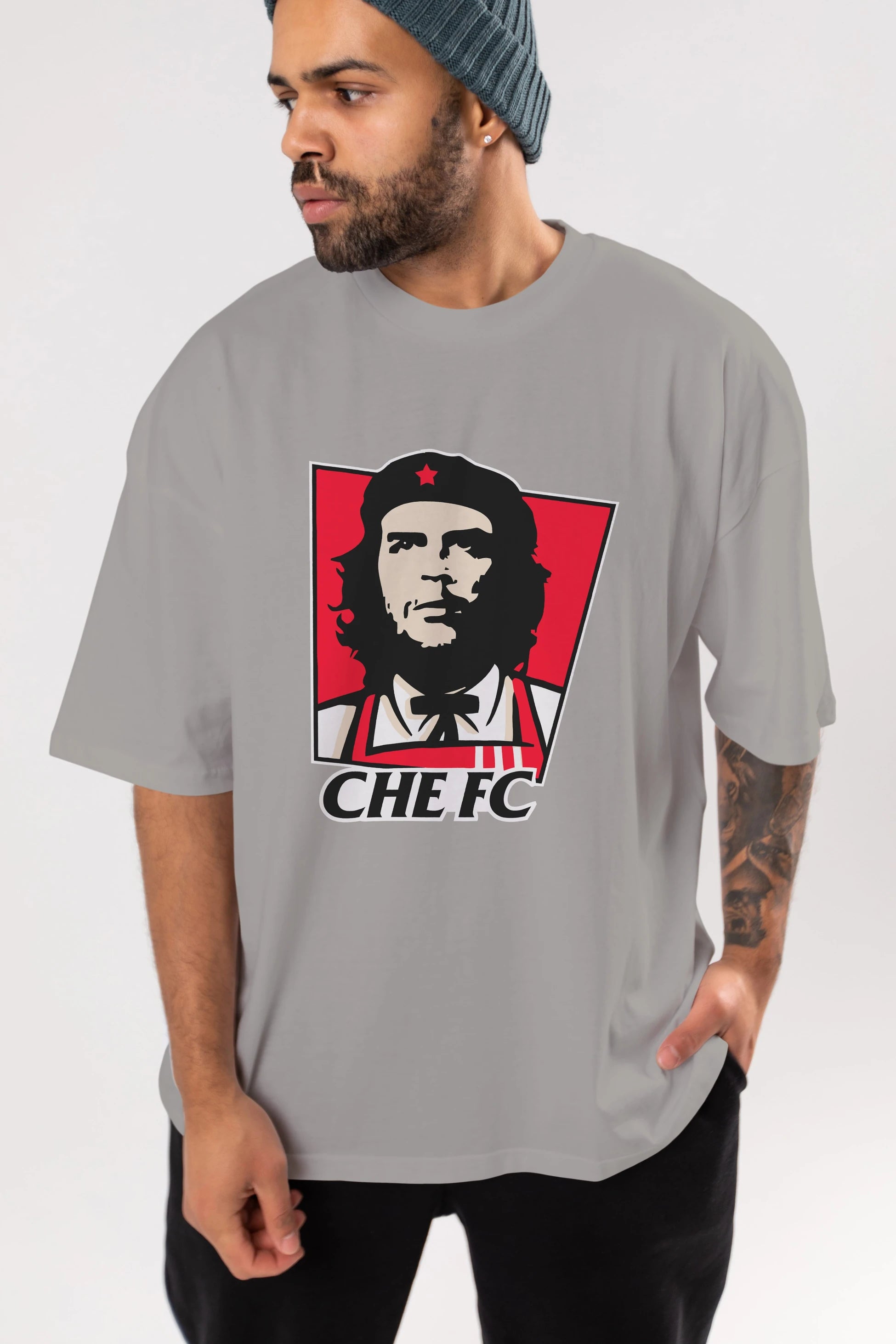 Che FC Ön Baskılı Oversize t-shirt Erkek Kadın Unisex %100 Pamuk Bisiklet Yaka tişort