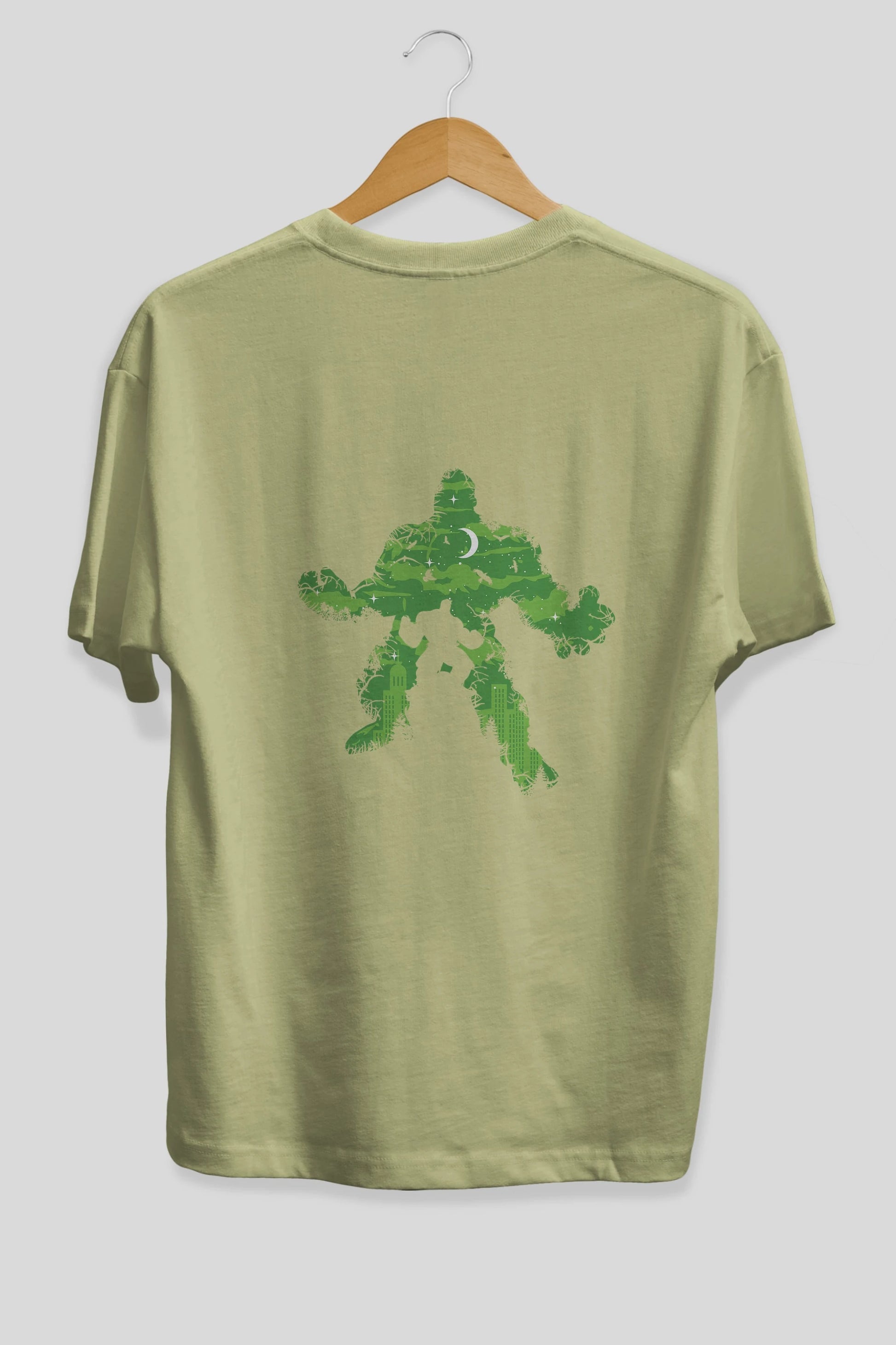 Green Monster Arka Baskılı Oversize t-shirt %100 pamuk Erkek Kadın Unisex