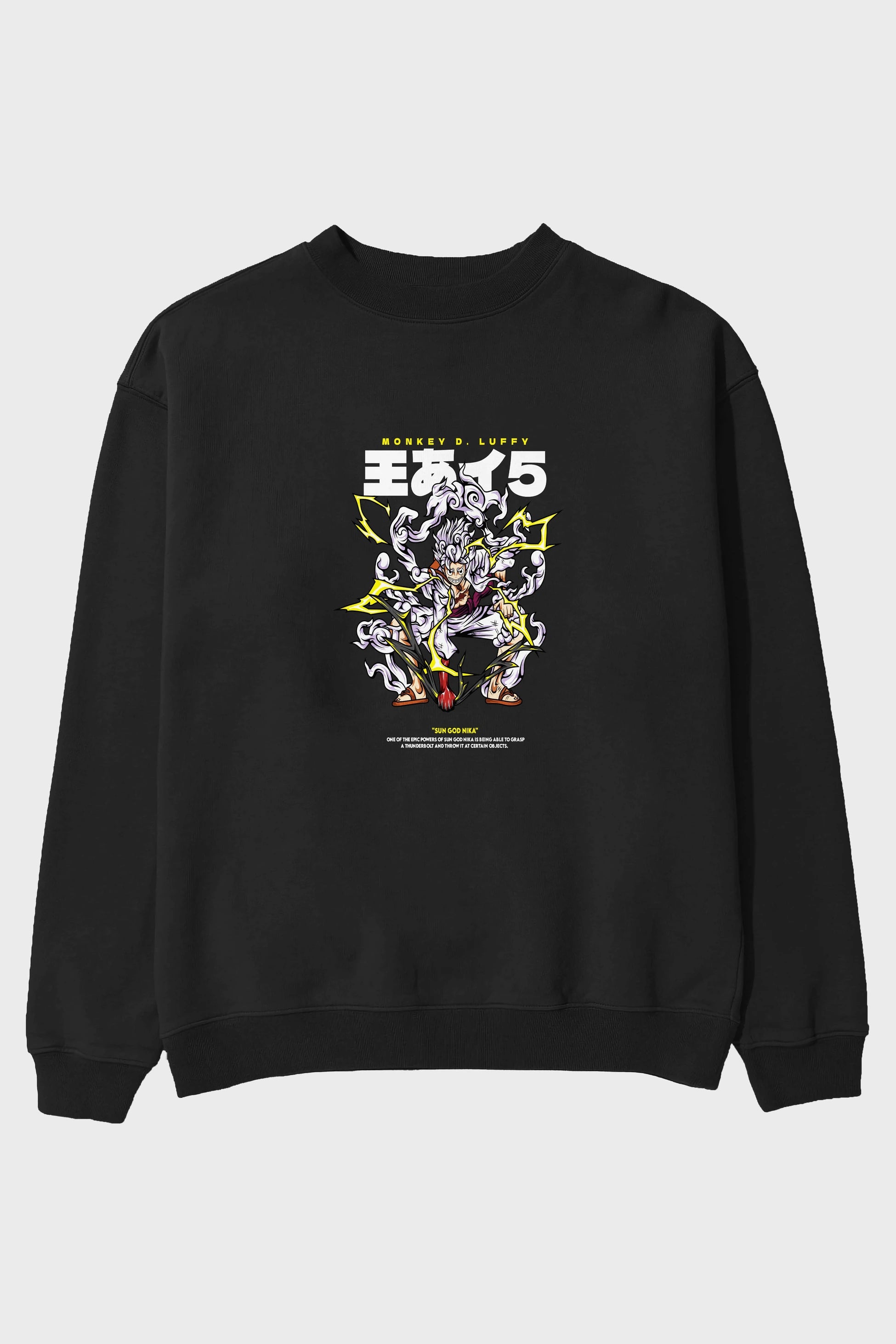 Monkey D. Luffy GEAR5 1 Anime Ön Baskılı Oversize Sweatshirt Erkek Kadın Unisex
