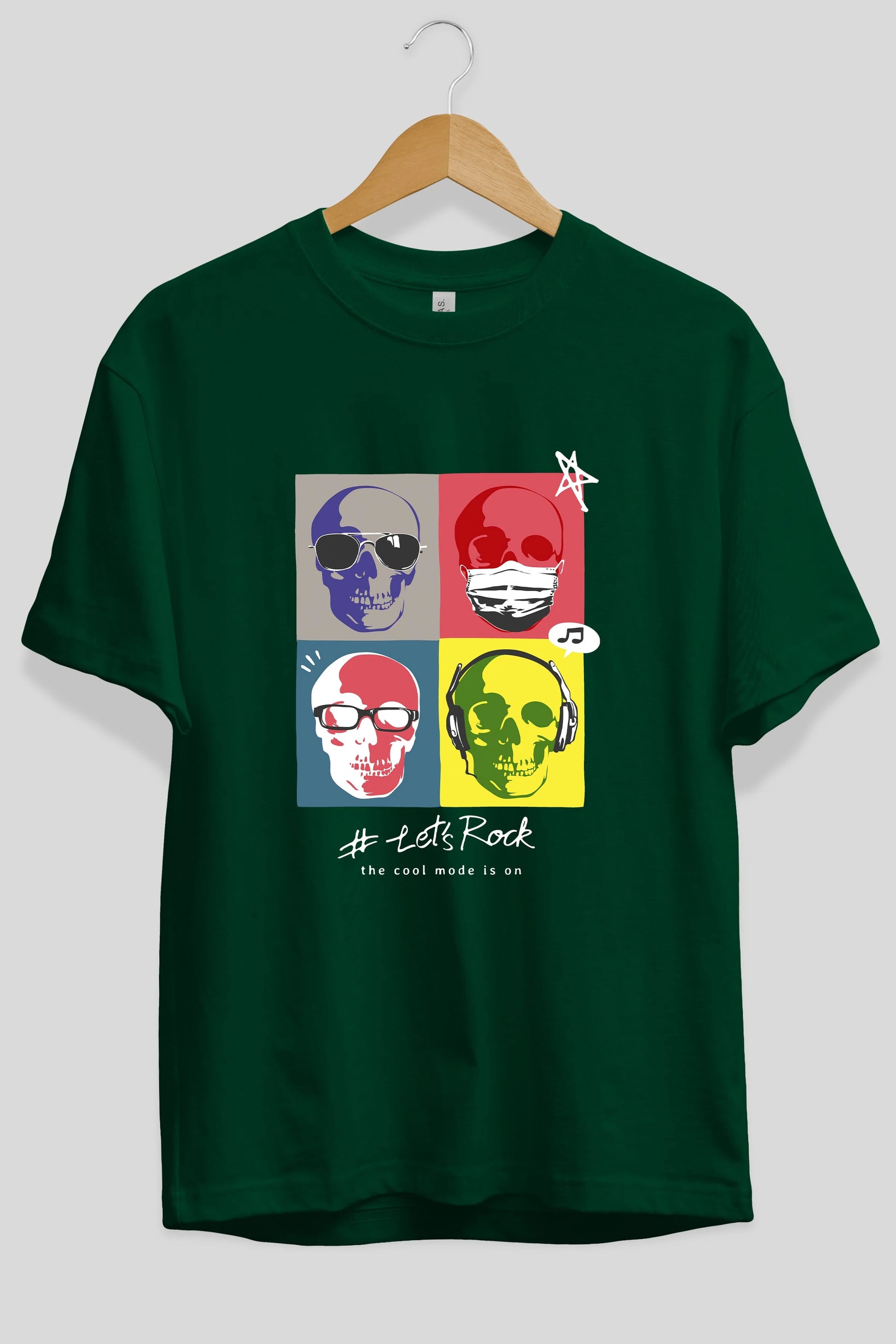 Lets Rock Ön Baskılı Oversize t-shirt Erkek Kadın Unisex