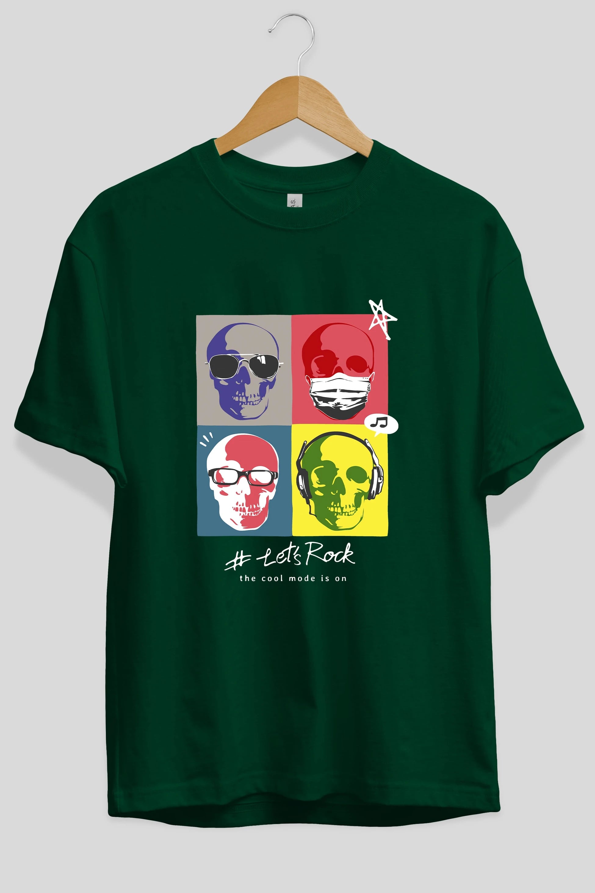 Lets Rock Ön Baskılı Oversize t-shirt Erkek Kadın Unisex