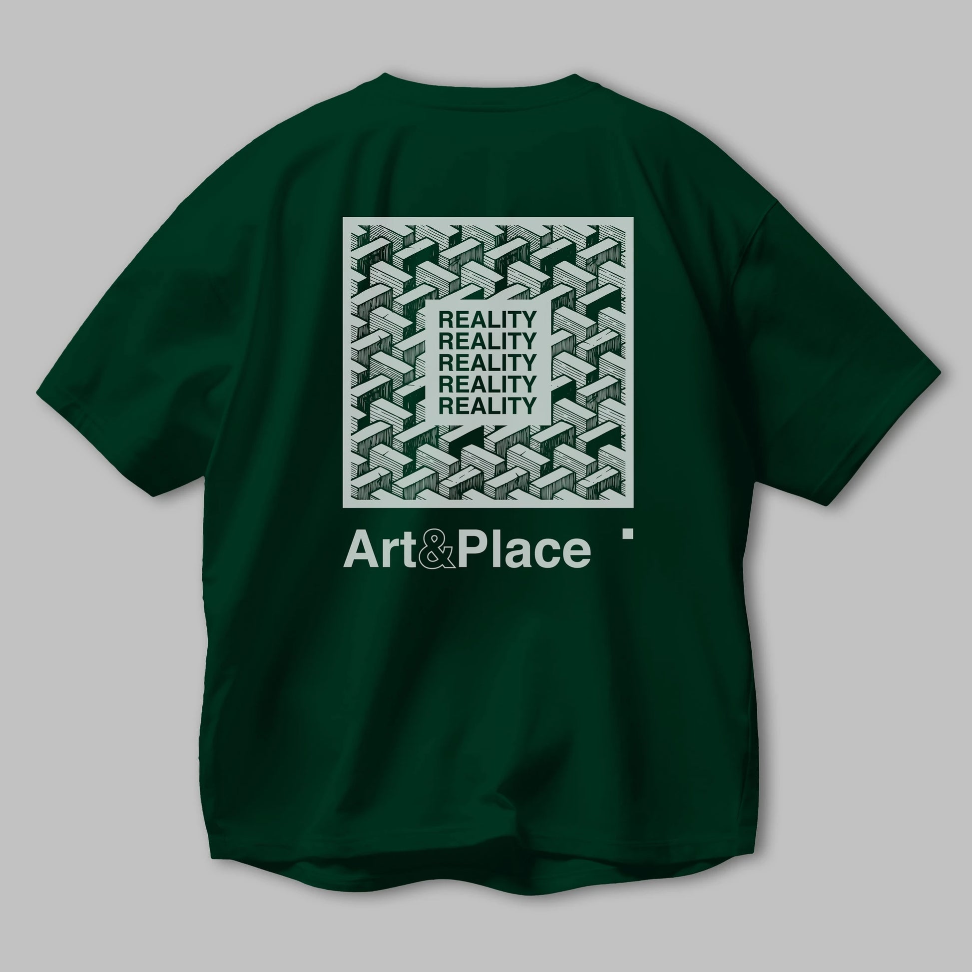 Reality Arka Baskılı Oversize t-shirt Erkek Kadın Unisex