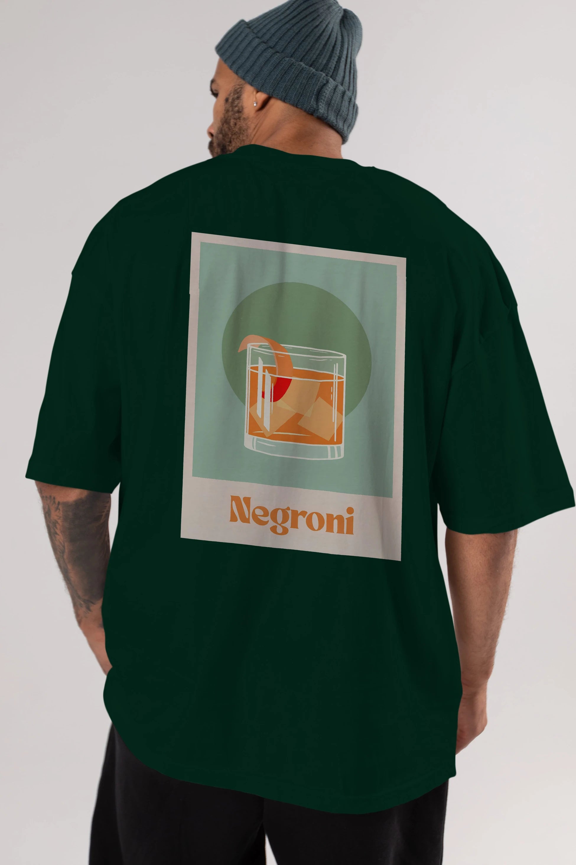Negroni 5 Arka Baskılı Oversize t-shirt Erkek Kadın Unisex %100 Pamuk Bisiklet Yaka tişort