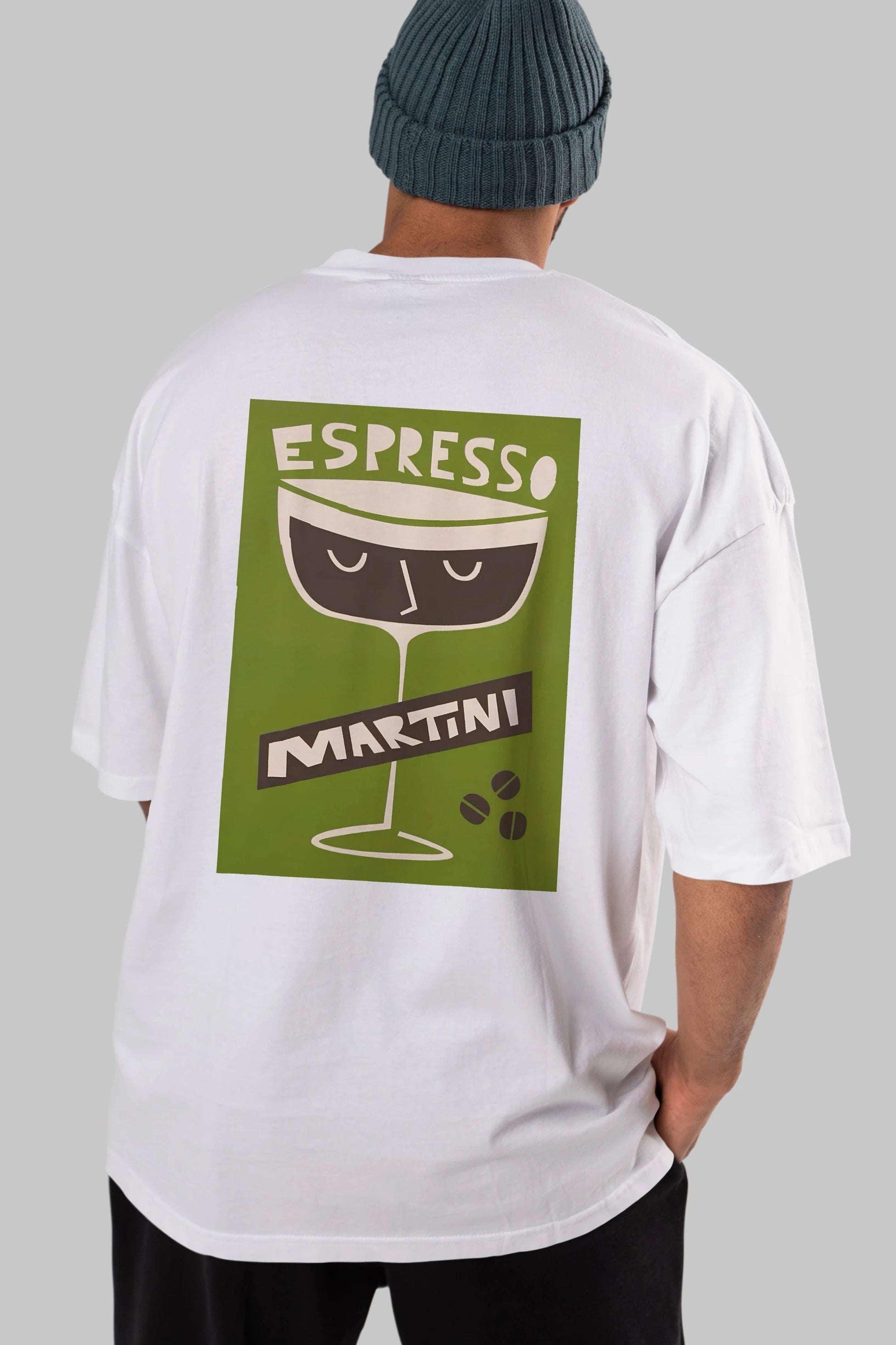 Espresso Martini 2 Arka Baskılı Oversize t-shirt Erkek Kadın Unisex %100 Pamuk Bisiklet Yaka tişort