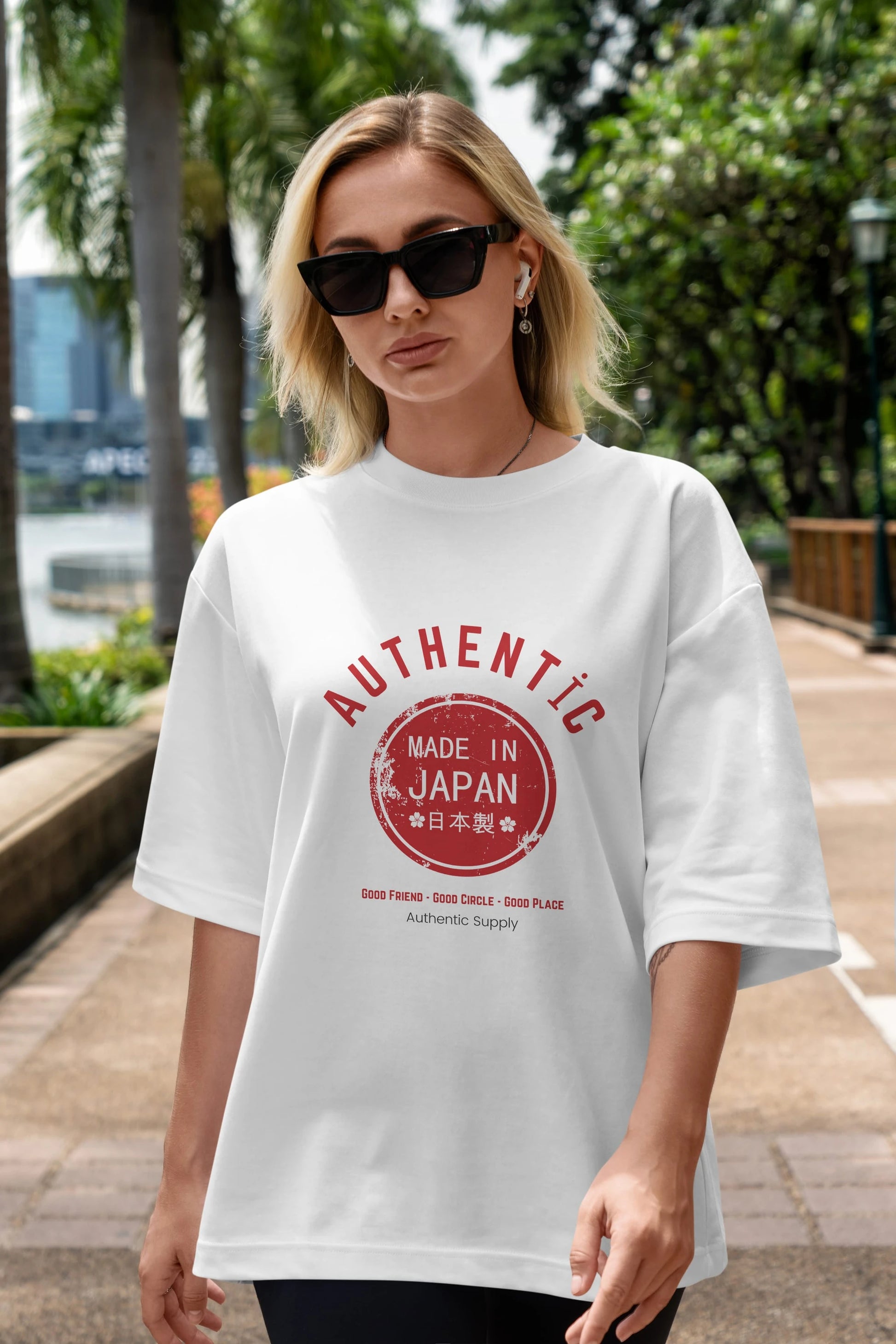 Authentic Japan Style Ön Baskılı Oversize t-shirt Erkek Kadın Unisex