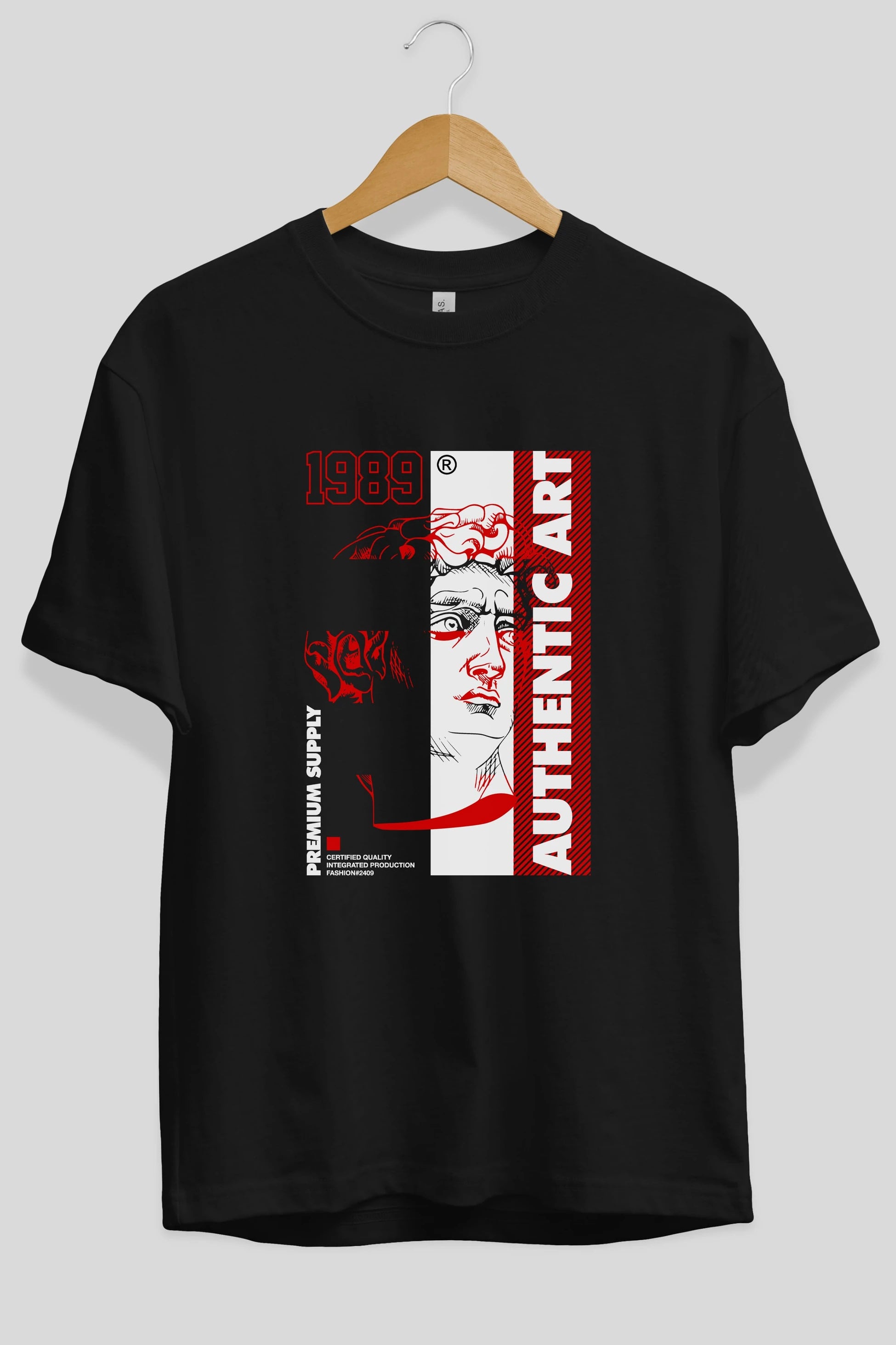 Authentic Art Ön Baskılı Oversize t-shirt Erkek Kadın Unisex