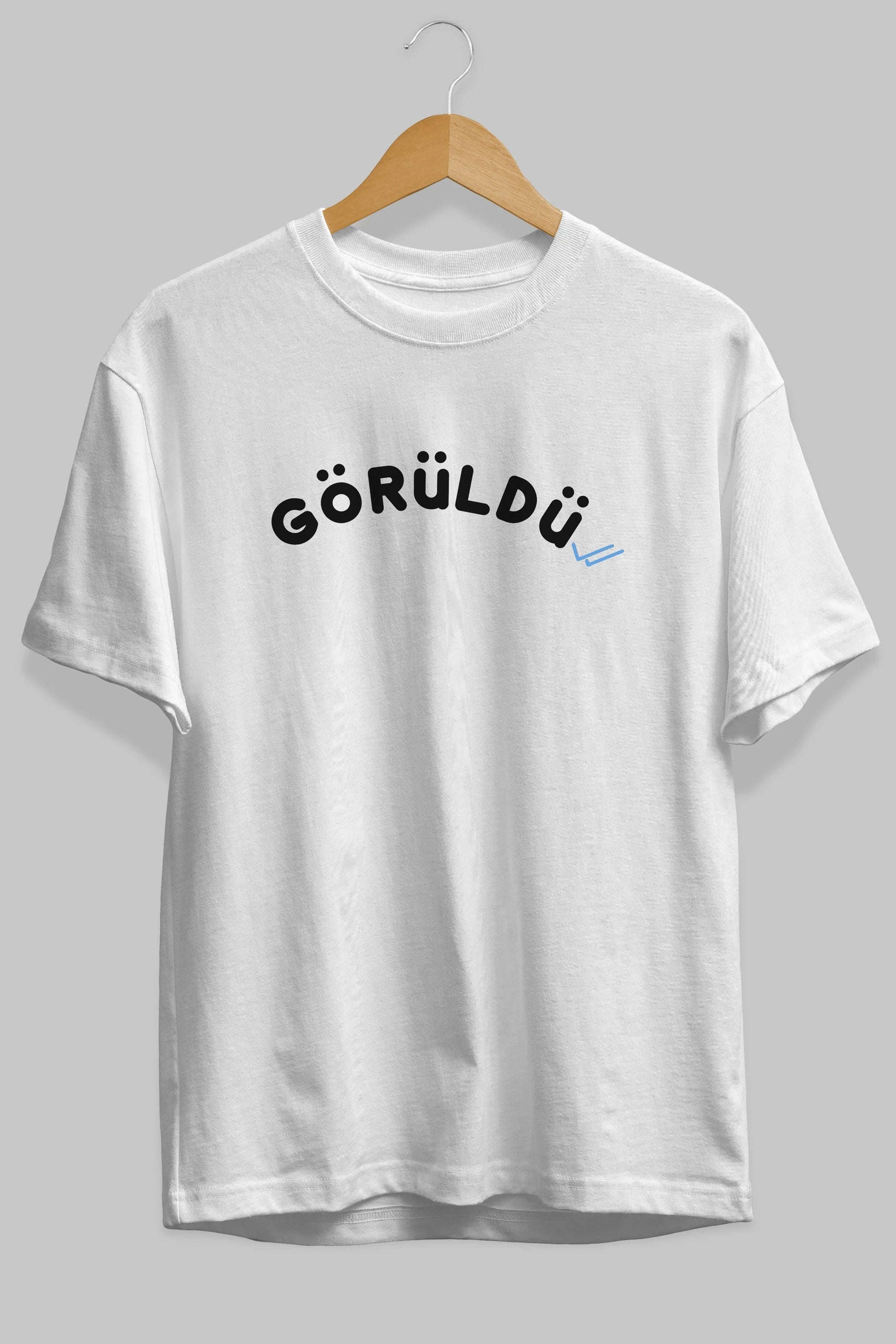 Görüldü Ön Baskılı Oversize t-shirt %100 pamuk Erkek Kadın Unisex