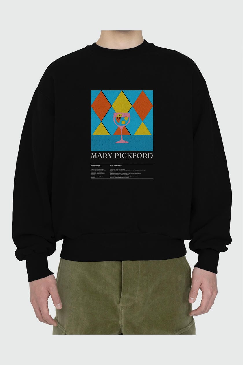 Mary Pickford ön Baskılı Oversize Sweatshirt Erkek Kadın Unisex