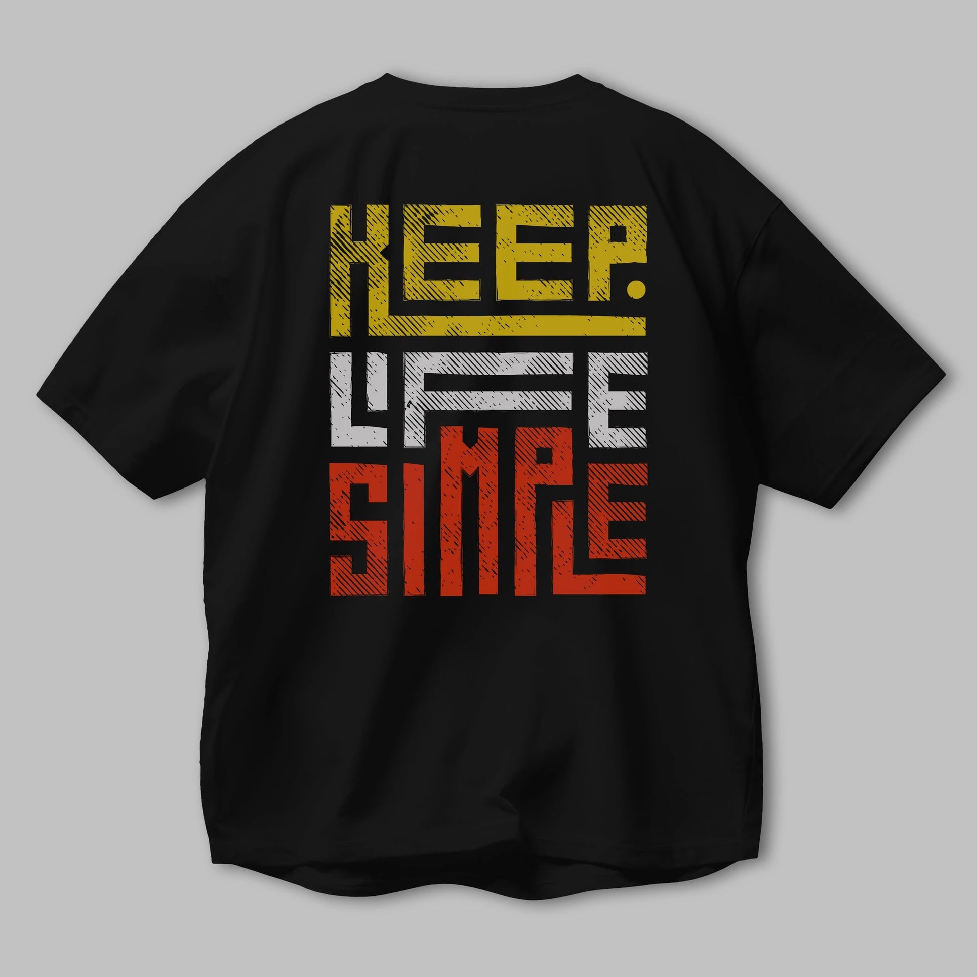 Keep Life Simple Yazılı Arka Baskılı Oversize t-shirt Erkek Kadın Unisex