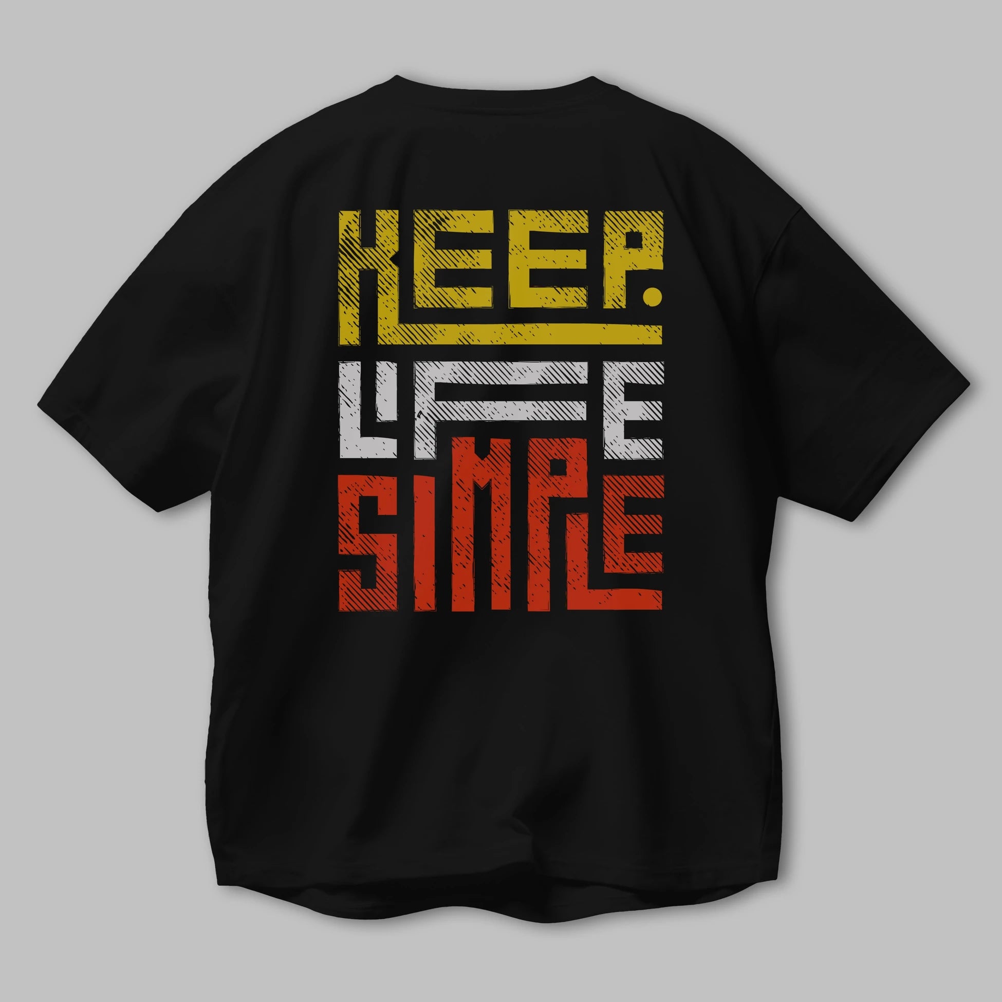 Keep Life Simple Yazılı Arka Baskılı Oversize t-shirt Erkek Kadın Unisex