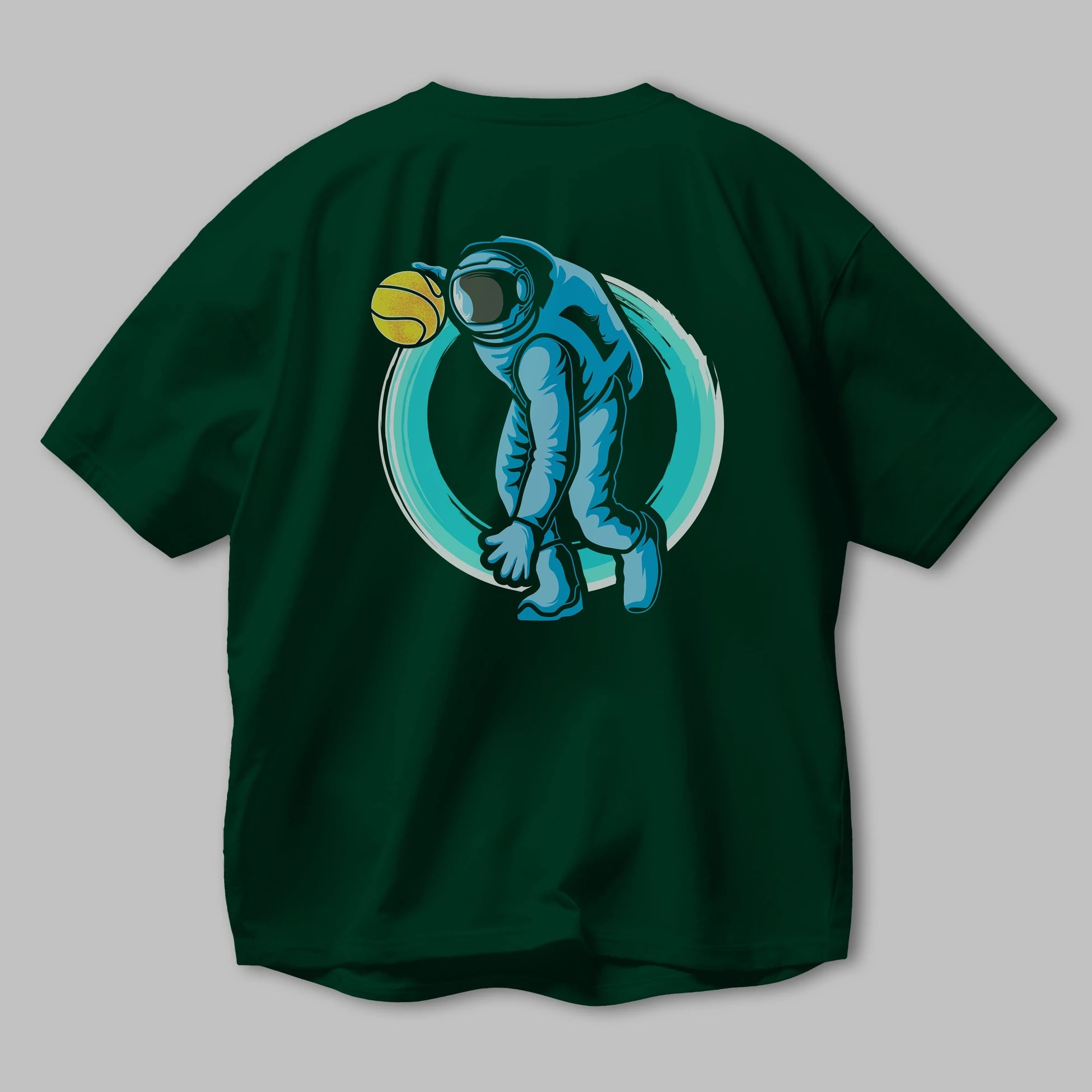 Astronaut Dribble Arka Baskılı Oversize t-shirt Erkek Kadın Unisex