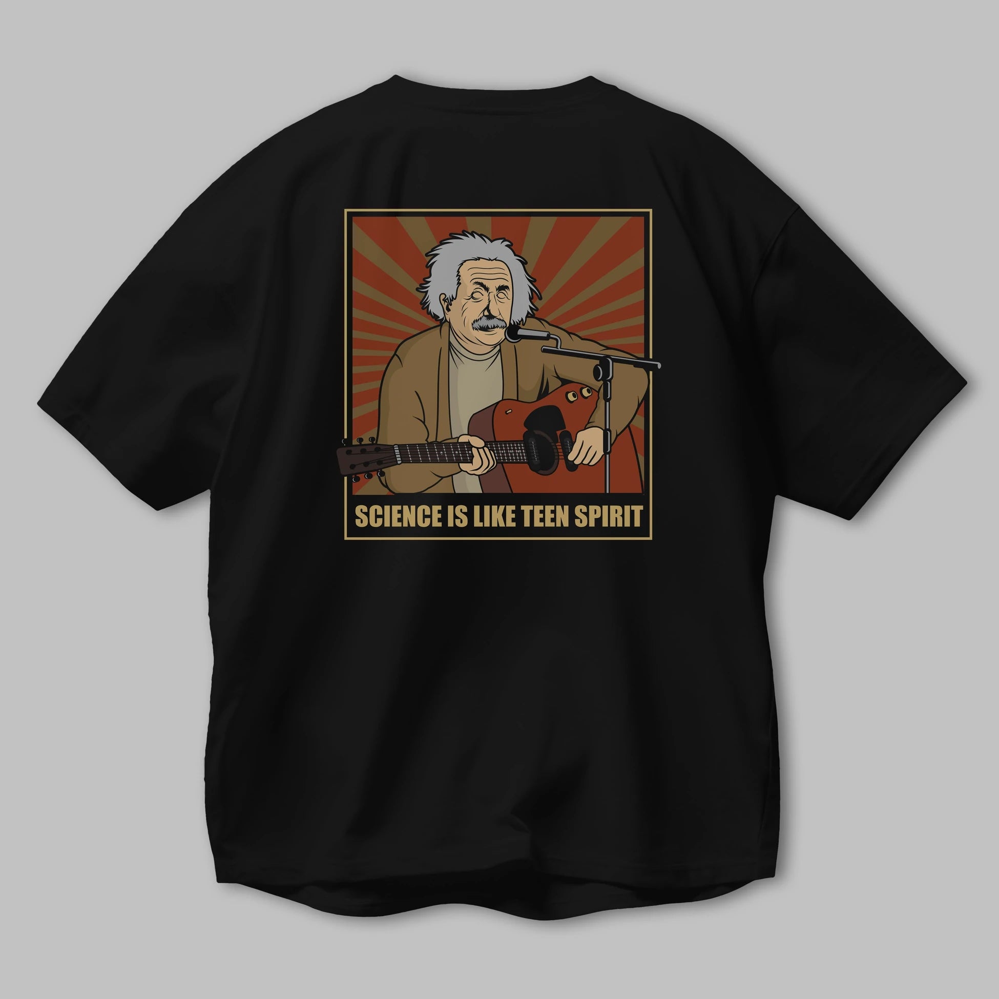 Kurt Einstein Arka Baskılı Oversize t-shirt Erkek Kadın Unisex %100 Pamuk tişort