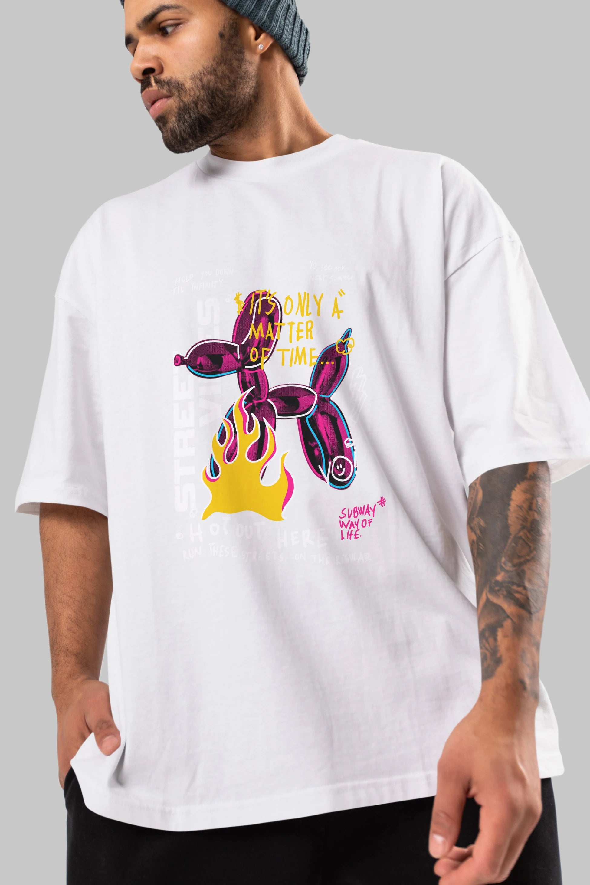 Street Vibes Ön Baskılı Oversize t-shirt Erkek Kadın Unisex