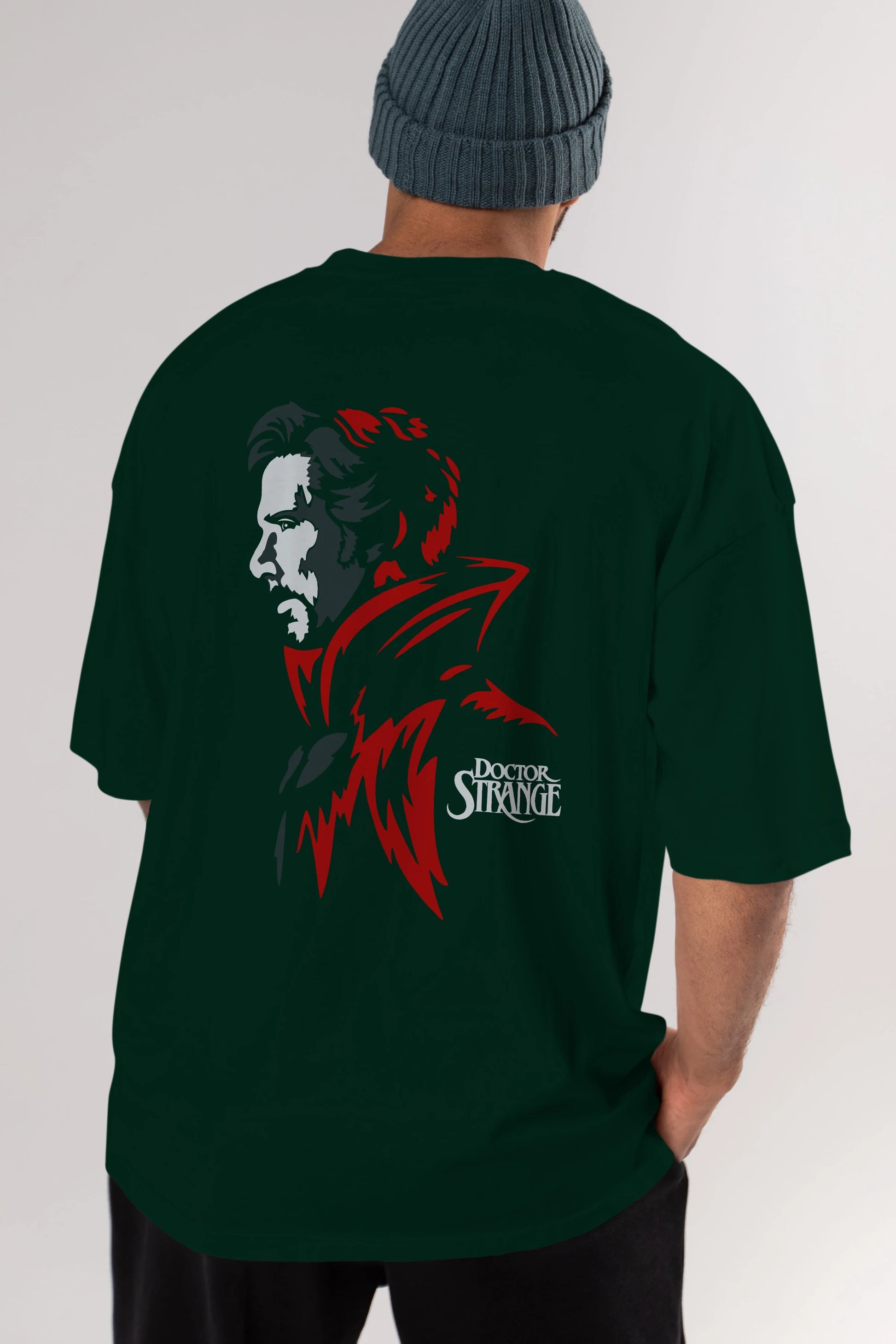 Doctor Strange (2) Arka Baskılı Oversize t-shirt Erkek Kadın Unisex %100 Pamuk Bisiklet Yaka tişort