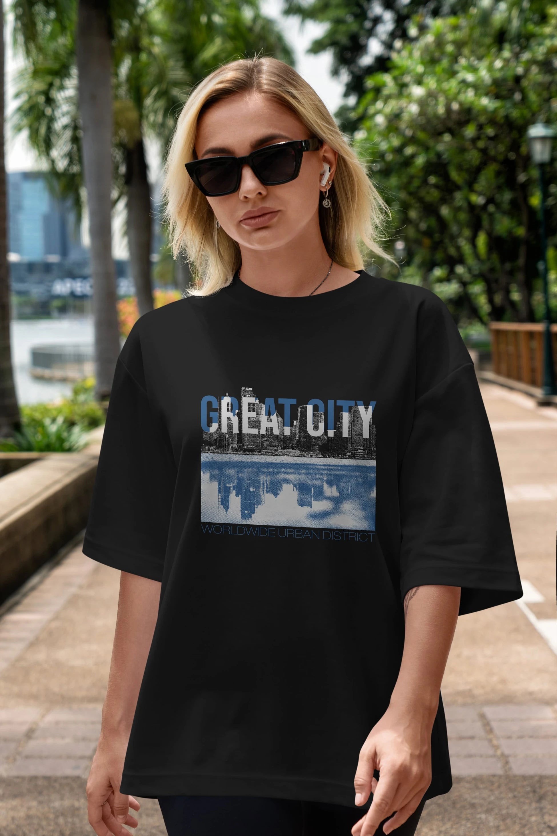 Great City Ön Baskılı Oversize t-shirt Erkek Kadın Unisex