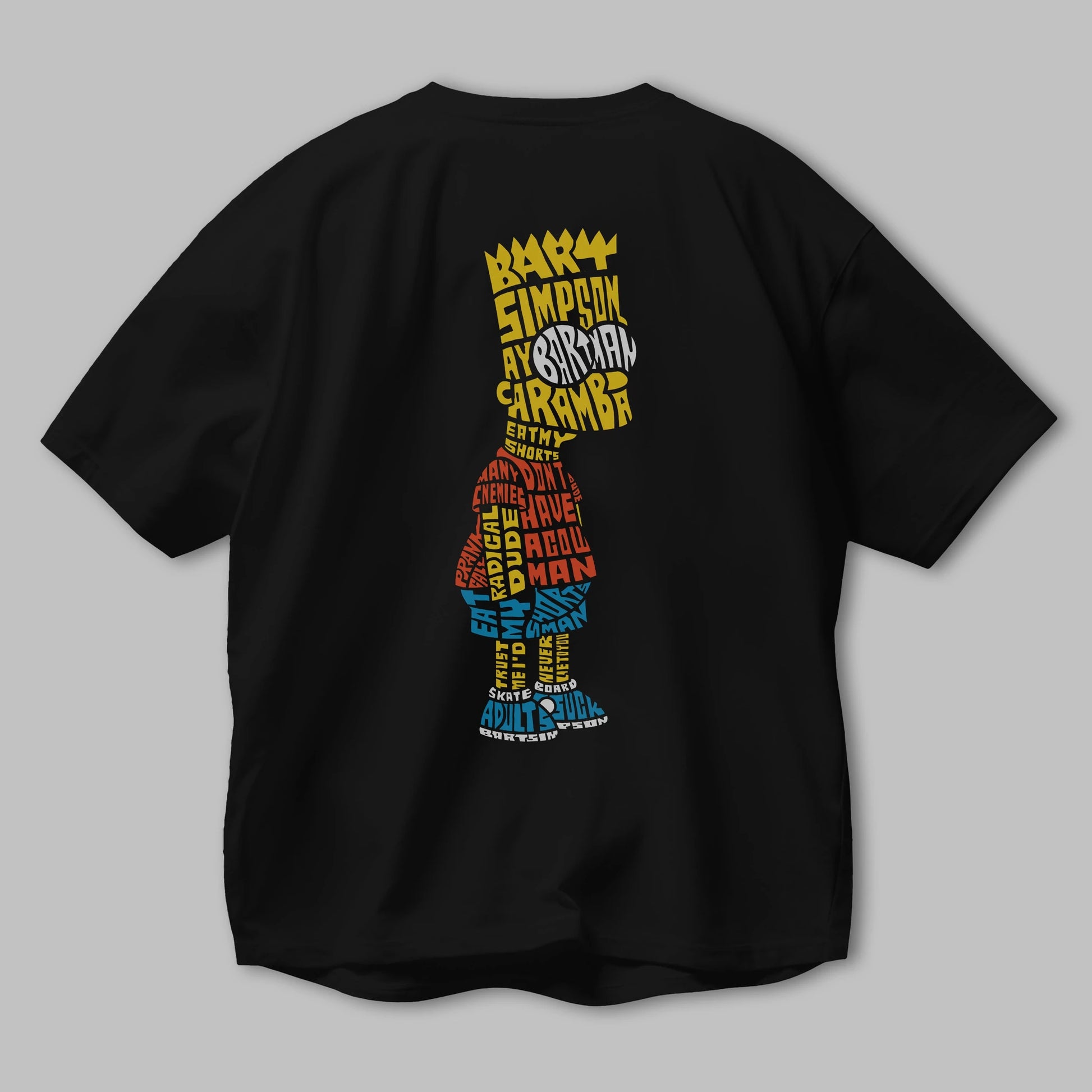 Bart Simpson Arka Baskılı Oversize t-shirt %100 pamuk Erkek Kadın Unisex