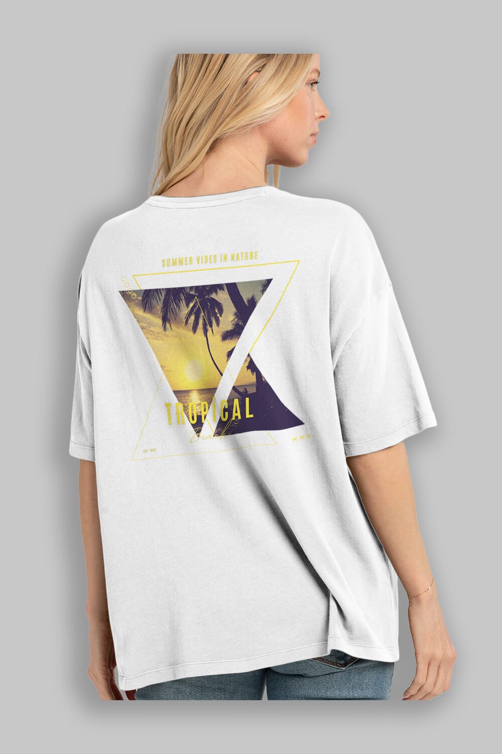 Summer Vibes Yazılı Arka Baskılı Oversize t-shirt Erkek Kadın Unisex