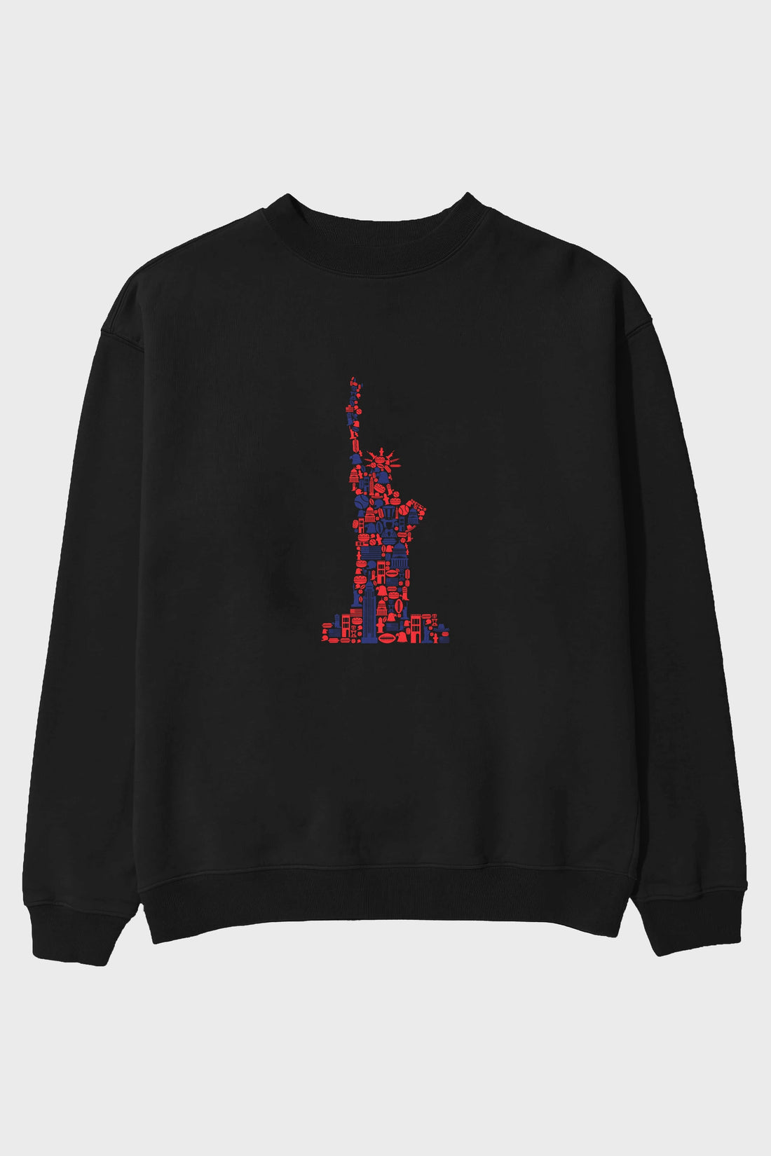 Liberty Ön Baskılı Oversize Sweatshirt Erkek Kadın Unisex