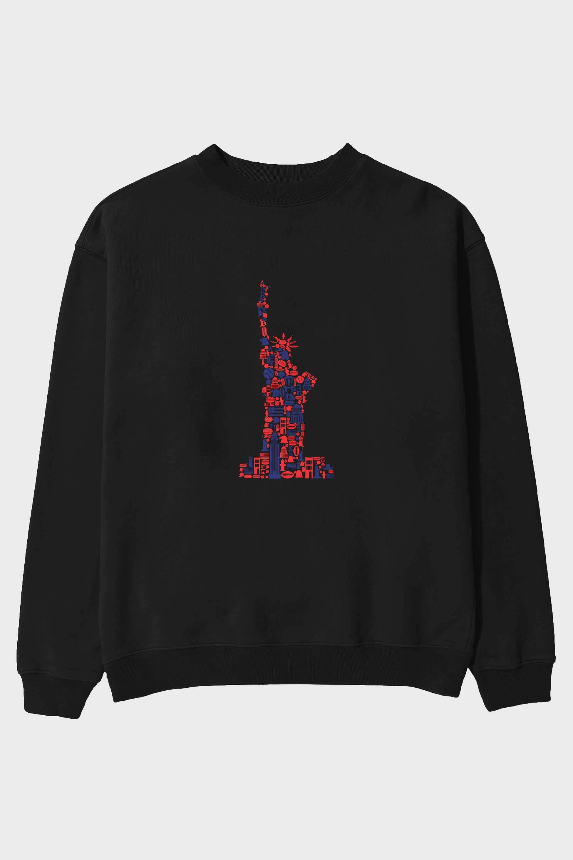 Liberty Ön Baskılı Oversize Sweatshirt Erkek Kadın Unisex