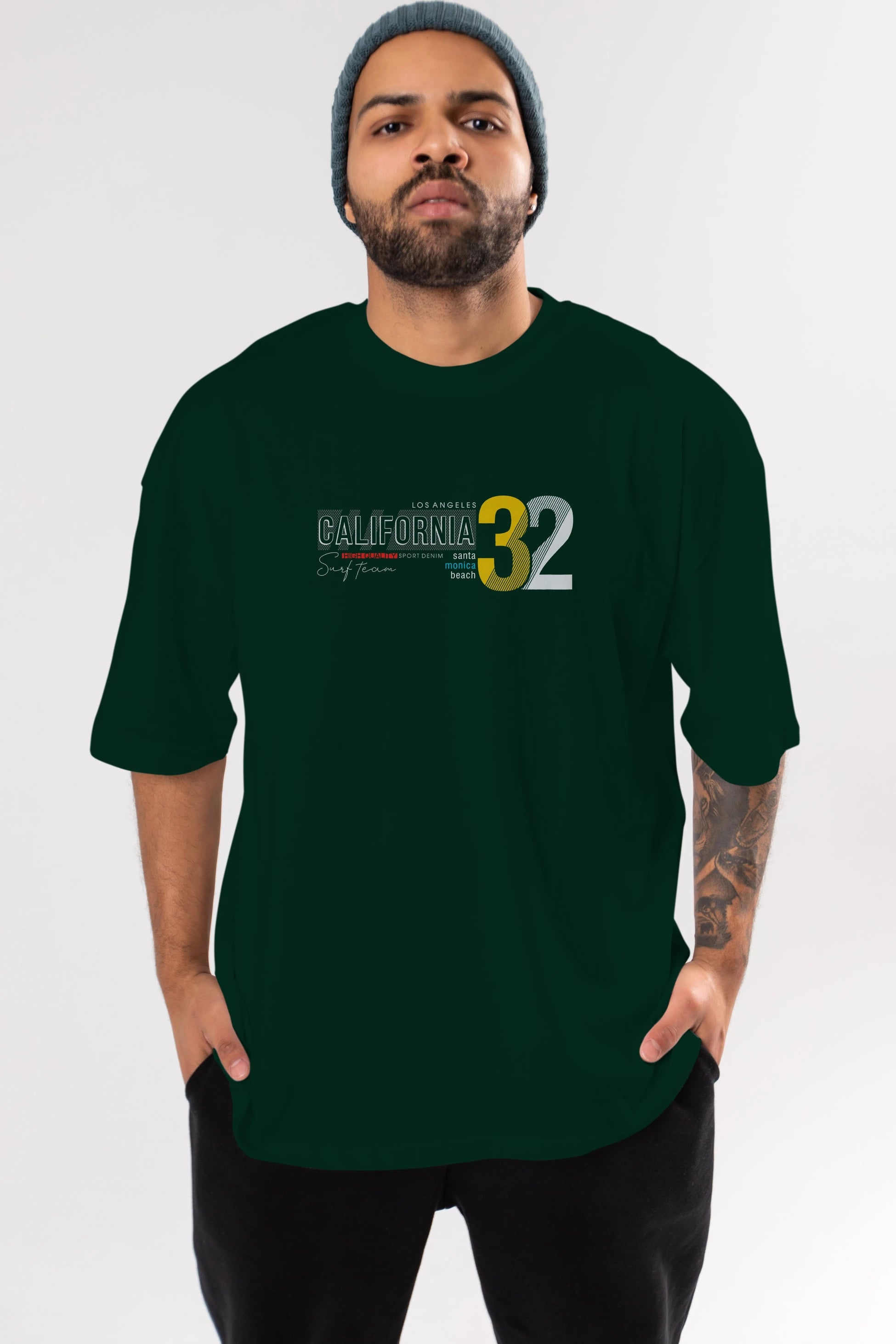 California 32 Ön Baskılı Oversize t-shirt Erkek Kadın Unisex